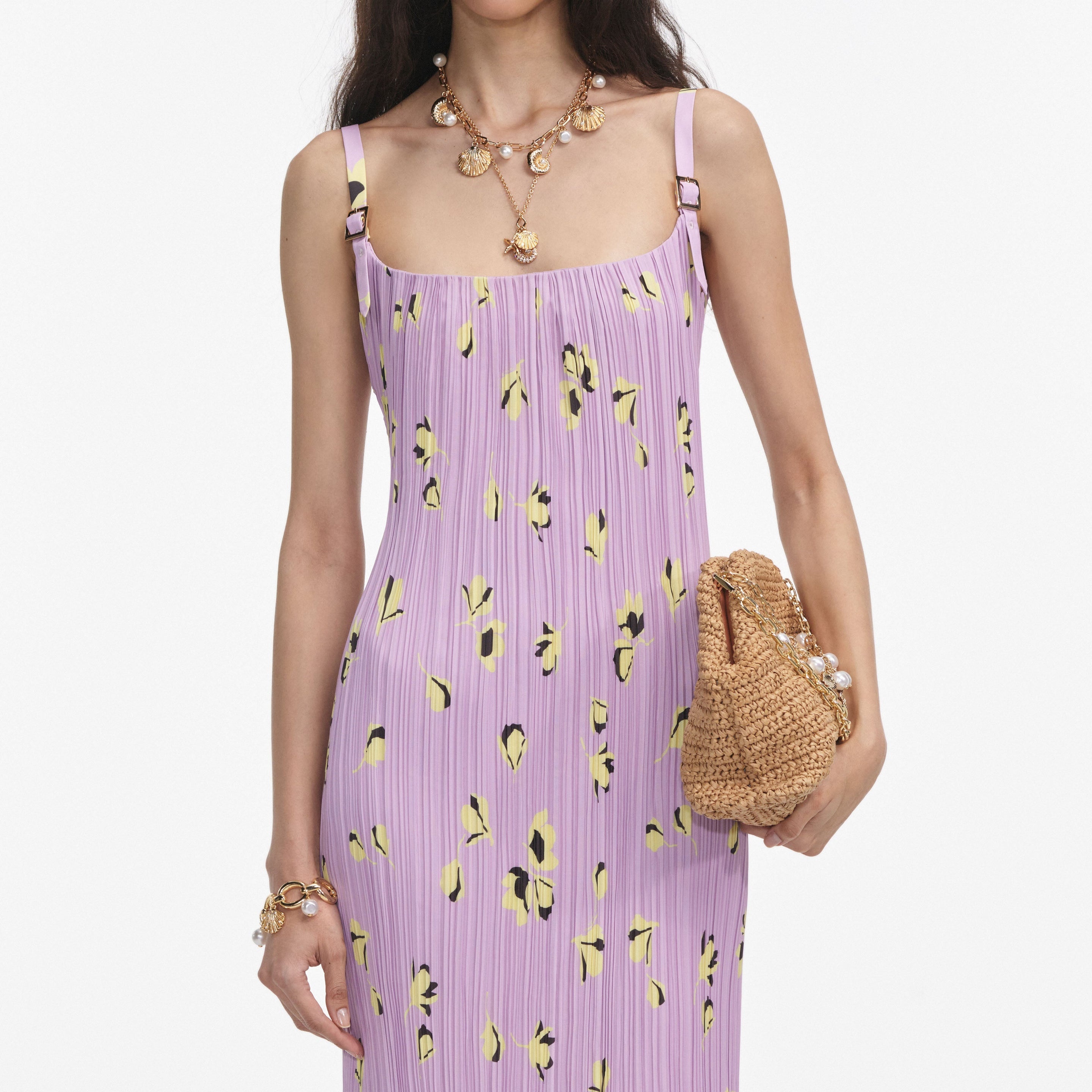 knee length dresses for ladies Chiffon Tiered Midi Dress