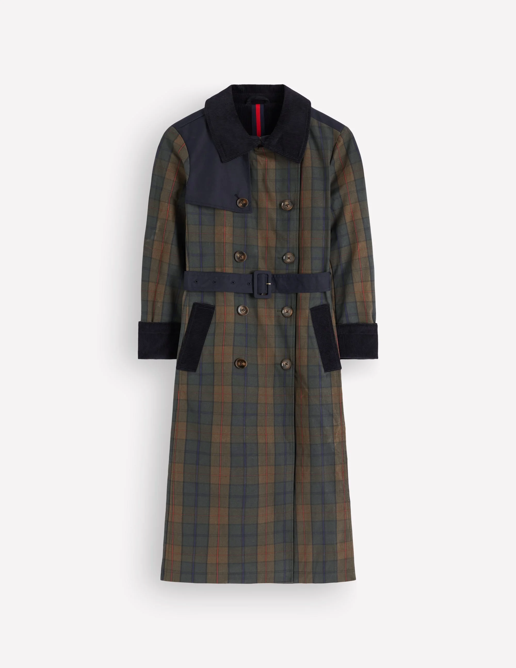 Wax Trench Coat-Olive and Camel Wax Check - 1
