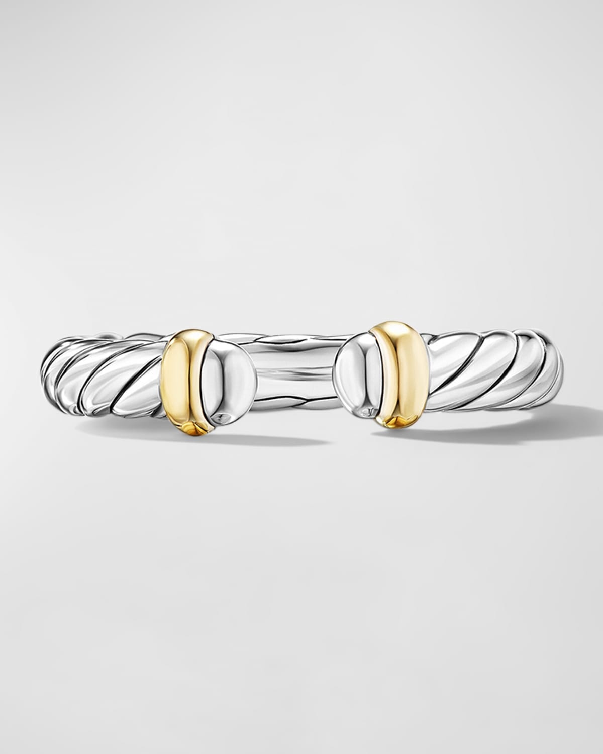 Cable Flex Open Ring in Silver and 14K Gold, 3.4mm - 5
