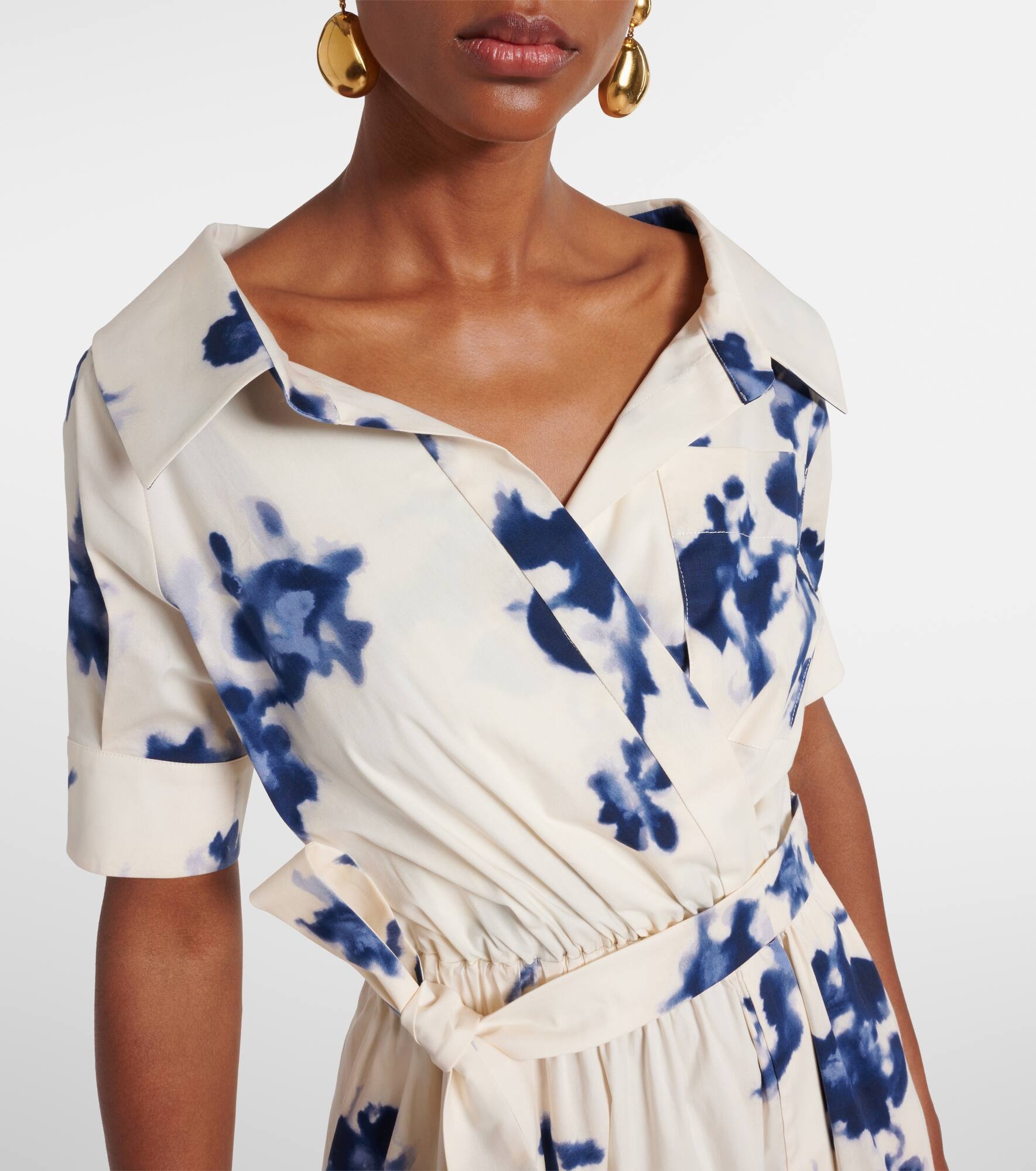 Lydia floral cotton-blend midi dress - 4