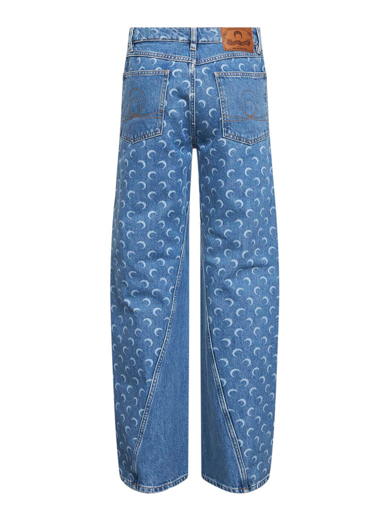 Marine Serre Light blue denim Moon Laser baggy jeans outlook