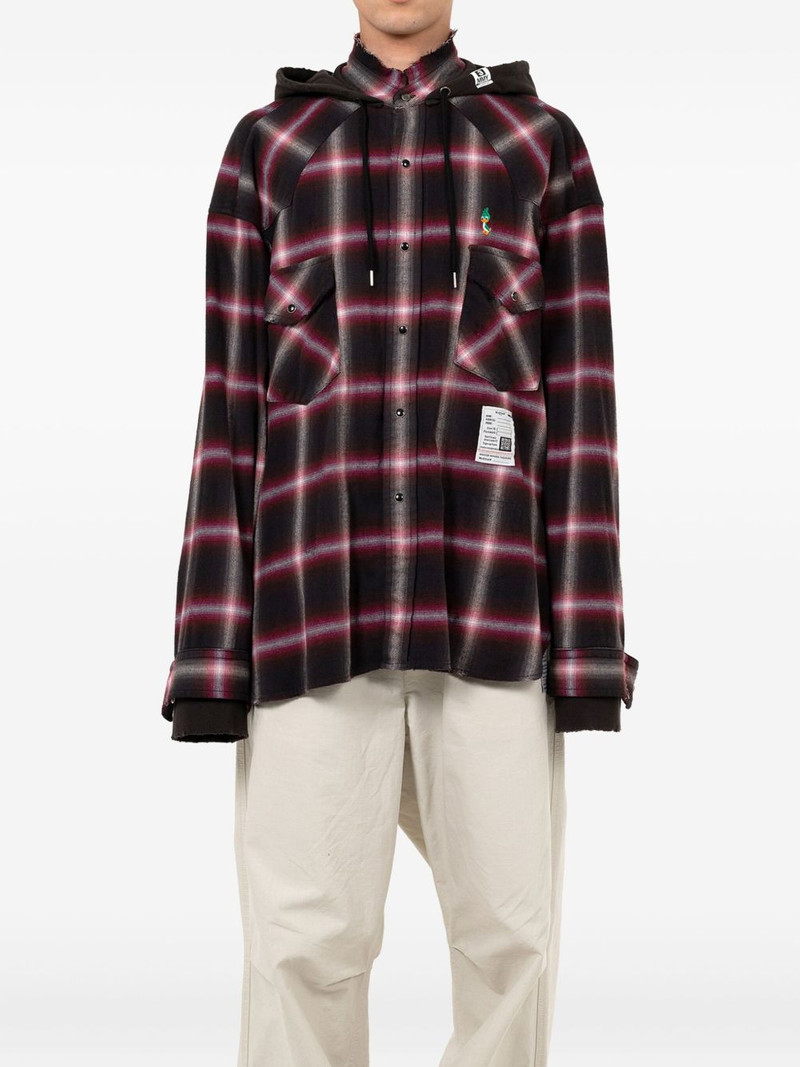 Maison MIHARAYASUHIRO plaid button hoodie outlook