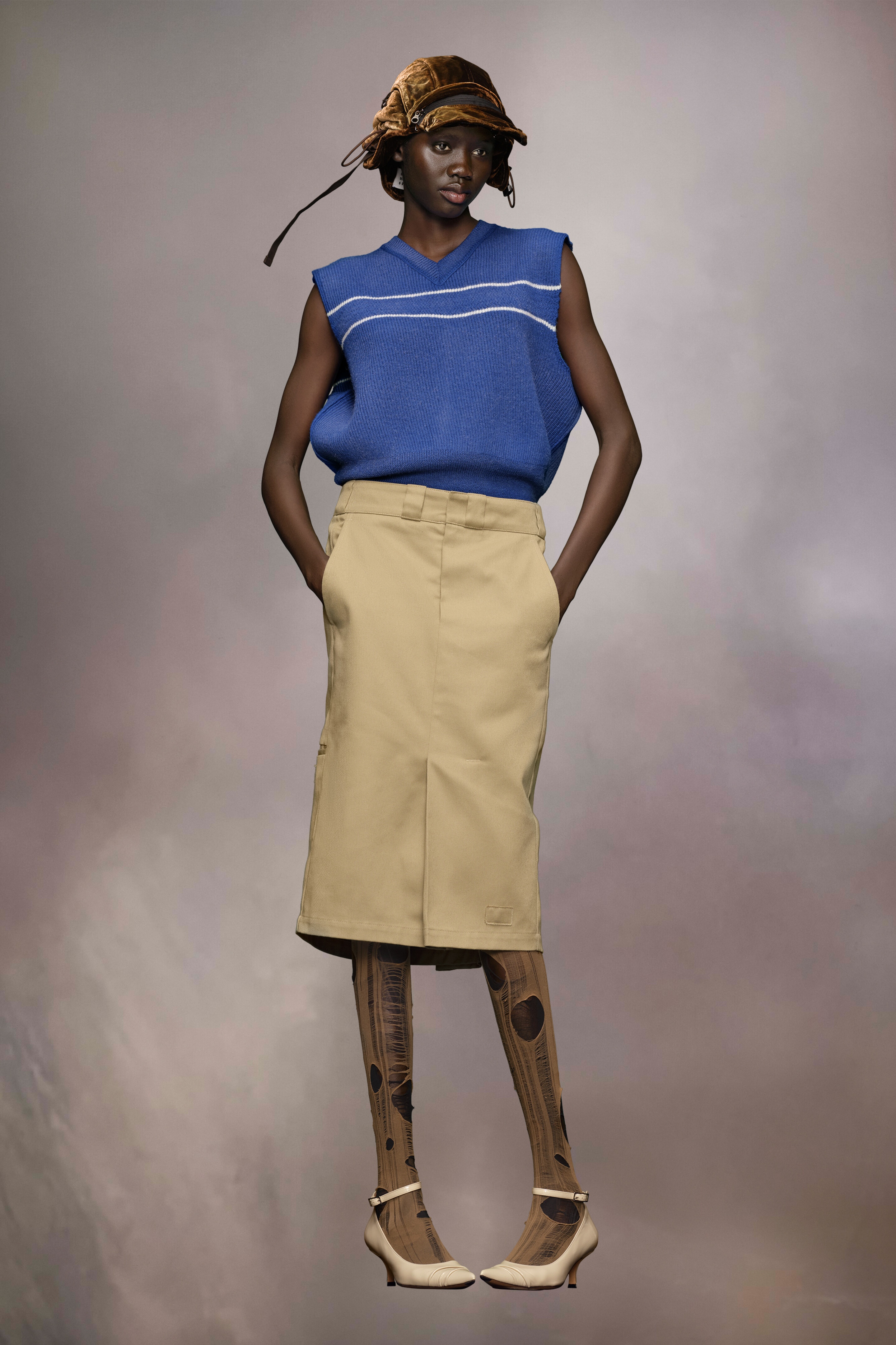Skater chino midi skirt - 3