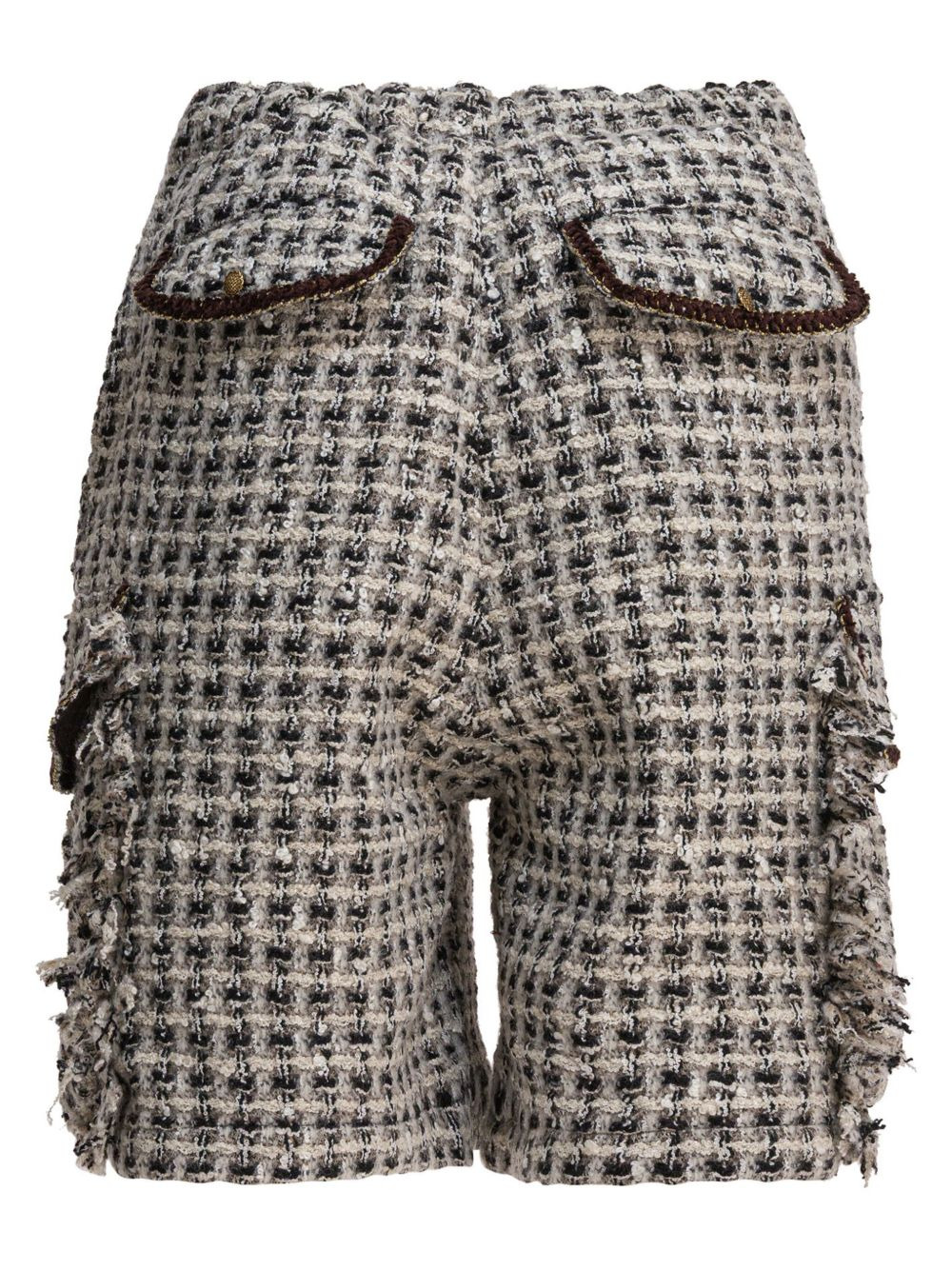 drawstring-waist tweed shorts - 2