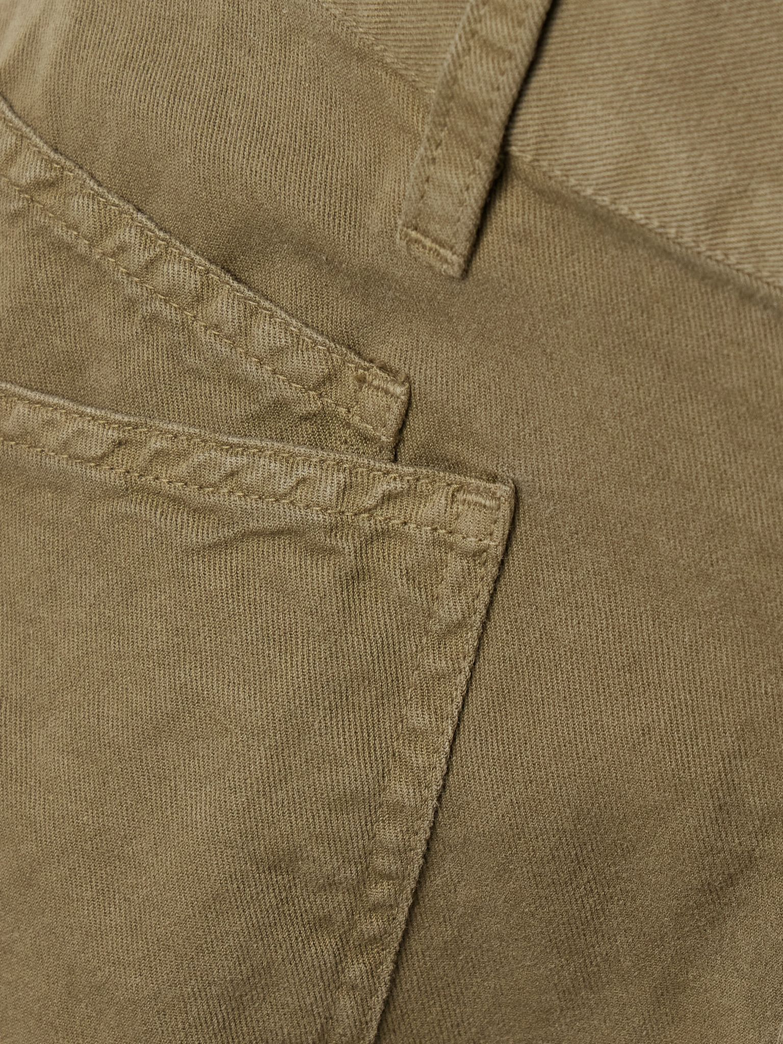 Shon cotton and linen-blend twill tapered pants Army green - 5