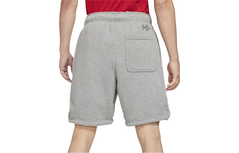Jordan Men's Air Jordan Solid Color Drawstring Fleece Straight Casual Gray Shorts DA9827-091 outlook