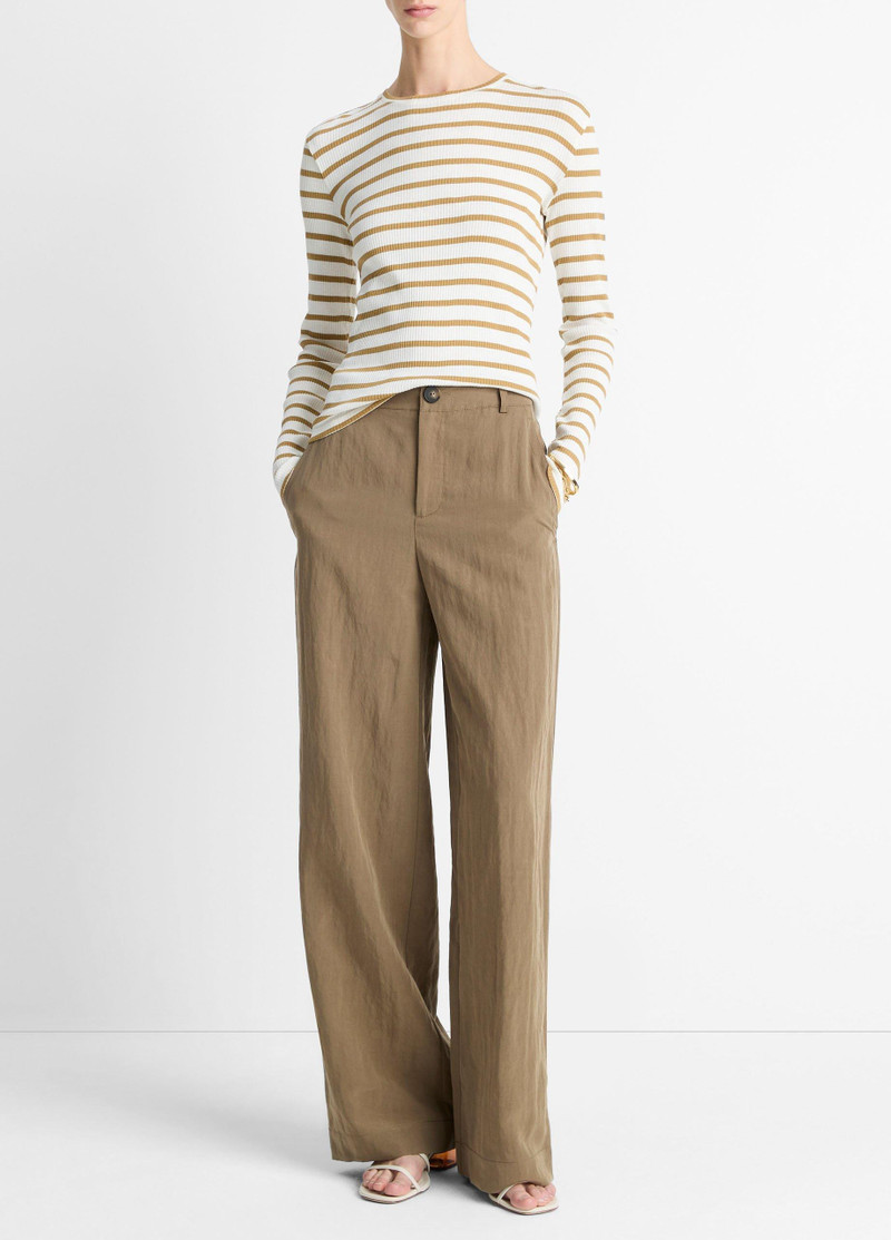 Striped Ribbed Pima Cotton Long-Sleeve T-Shirt 4