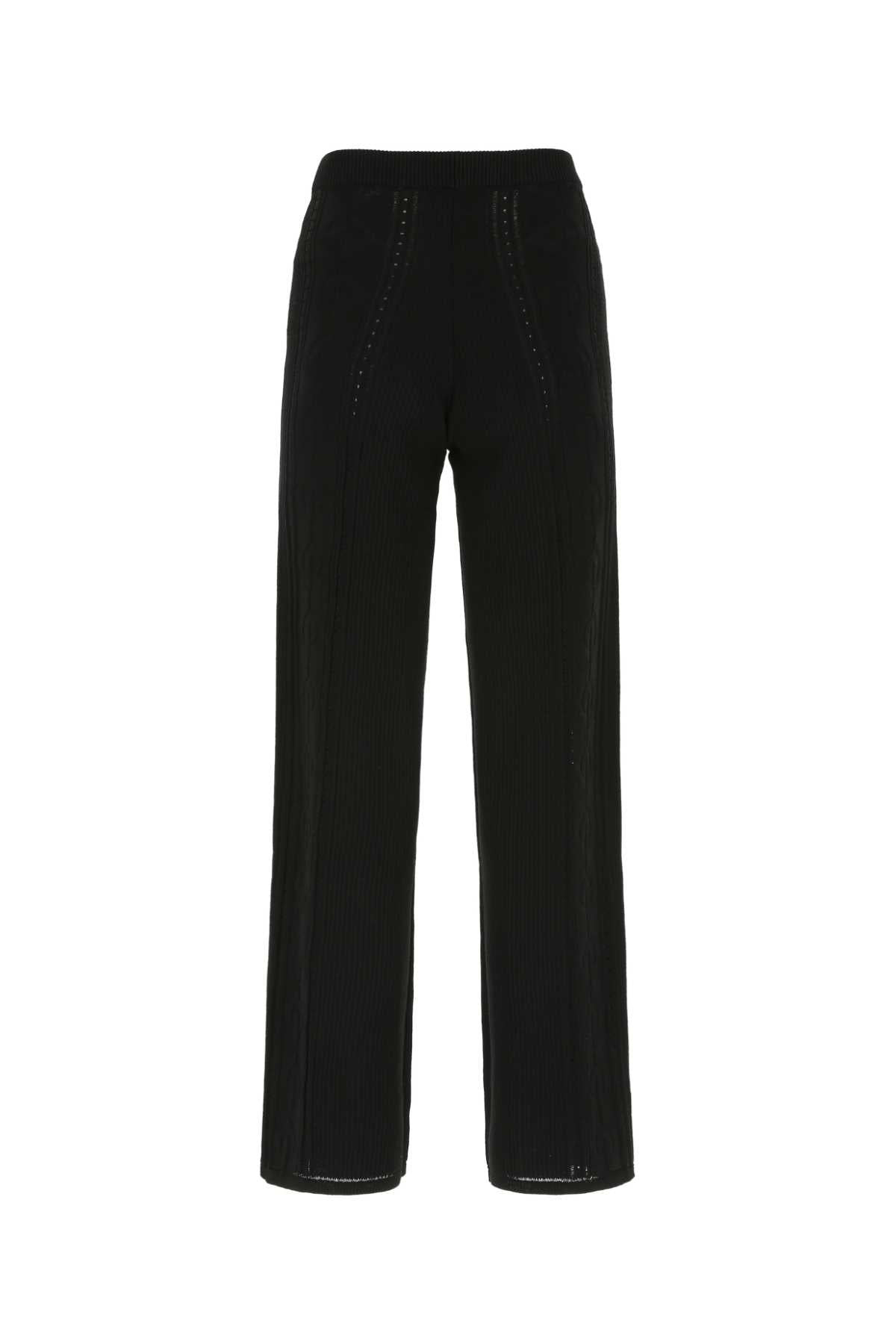 Marine Serre Women Black Viscose Blend Lunar-Pointelle Culotte Pant - 2