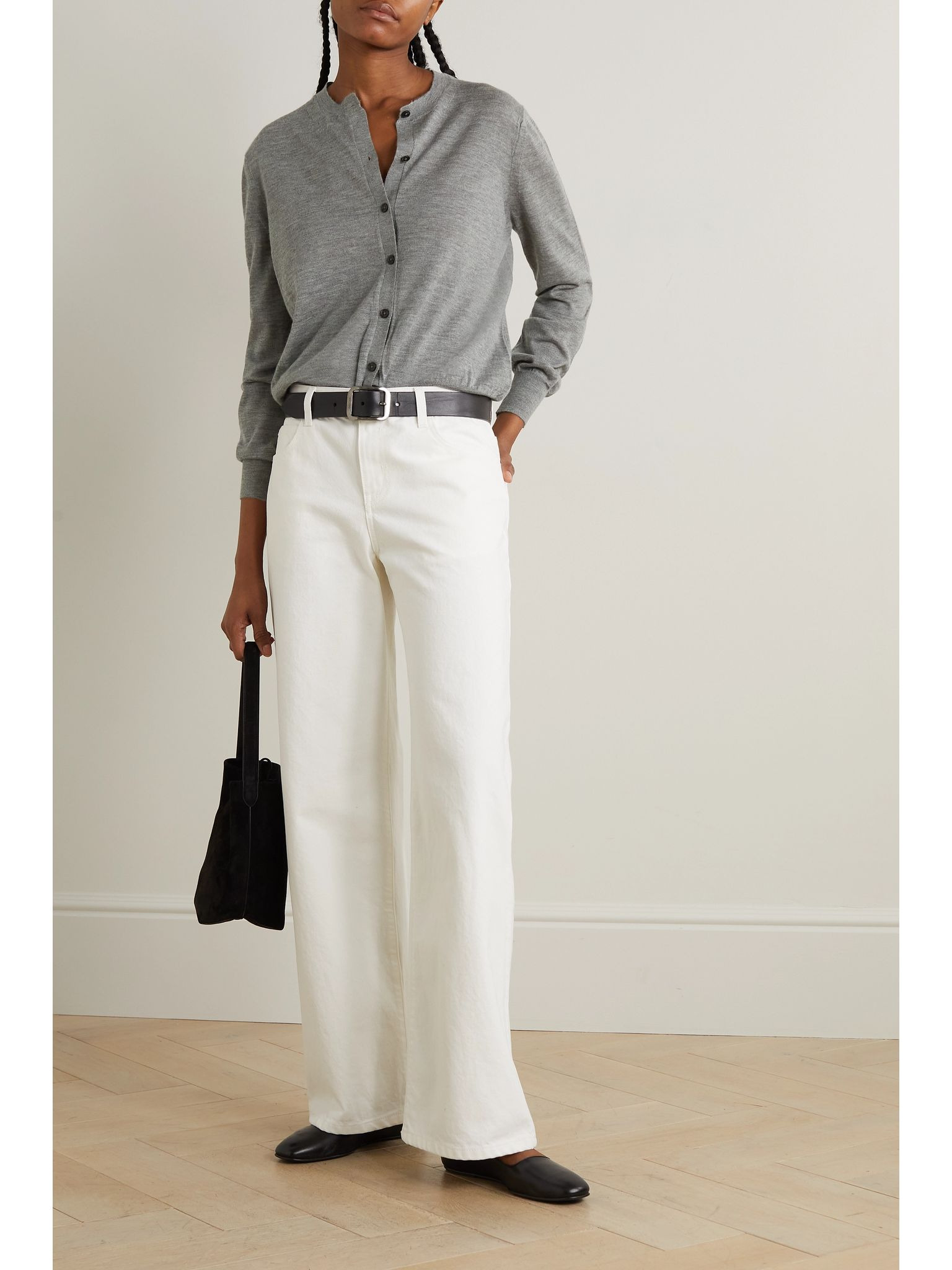 Essentials Battersea cashmere cardigan Gray - 2
