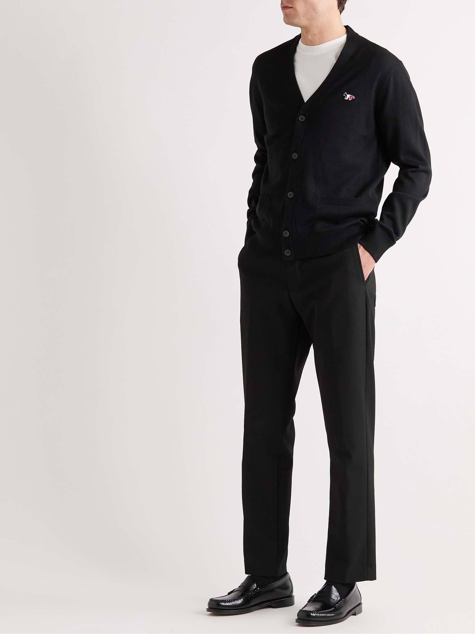 Slim-Fit Logo-Appliquéd Wool Cardigan - 2