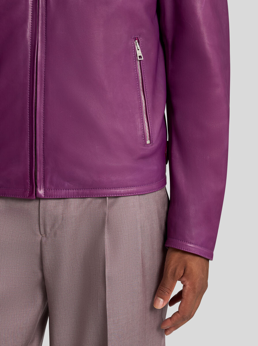 LEATHER JACKET WITH LOGO - 2