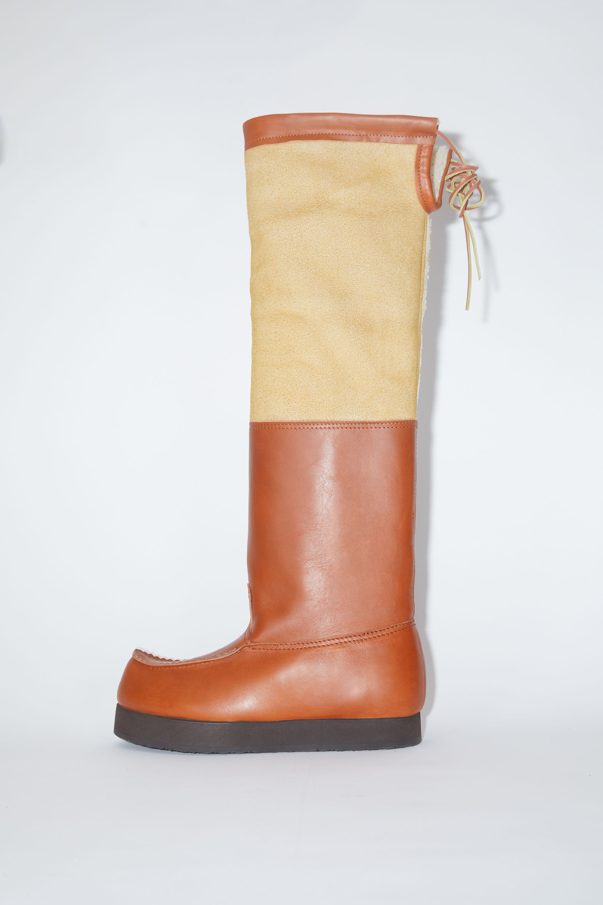 Leather boots reversible shearling - Cognac brown - 5