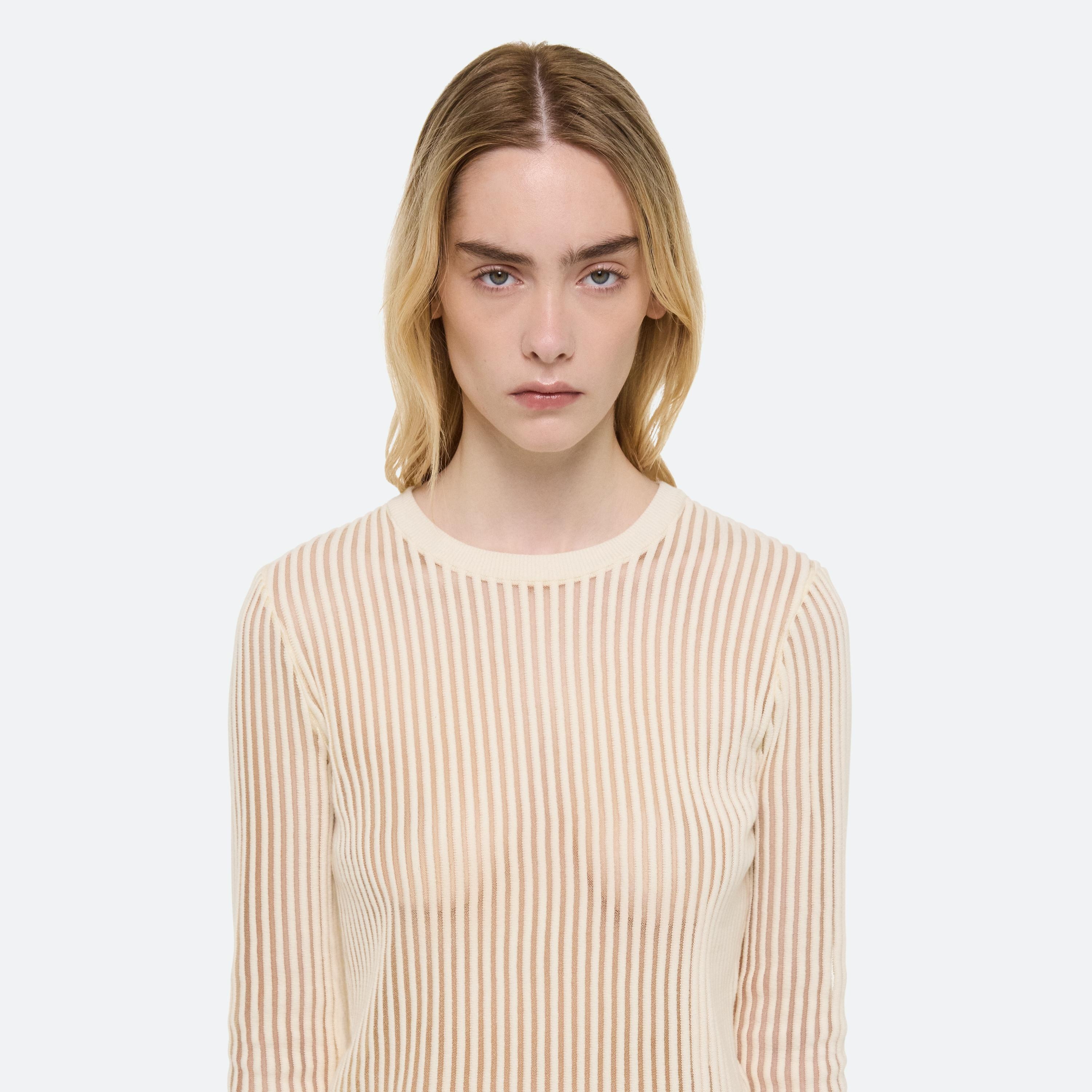 SPACED SHEER CREWNECK - 6
