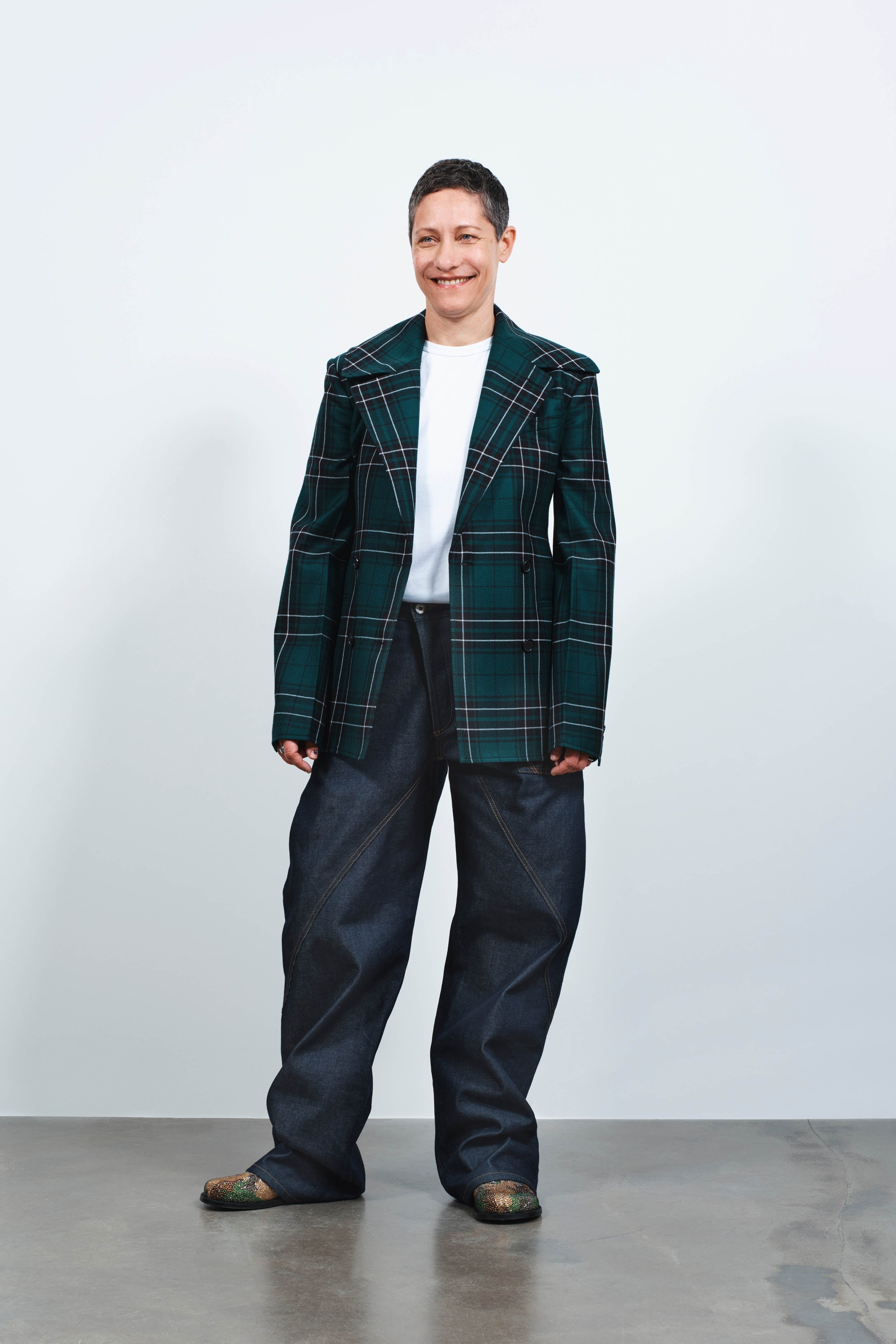 FITTED WAIST TAILORED JACKET IN FOREST GREEN - 5