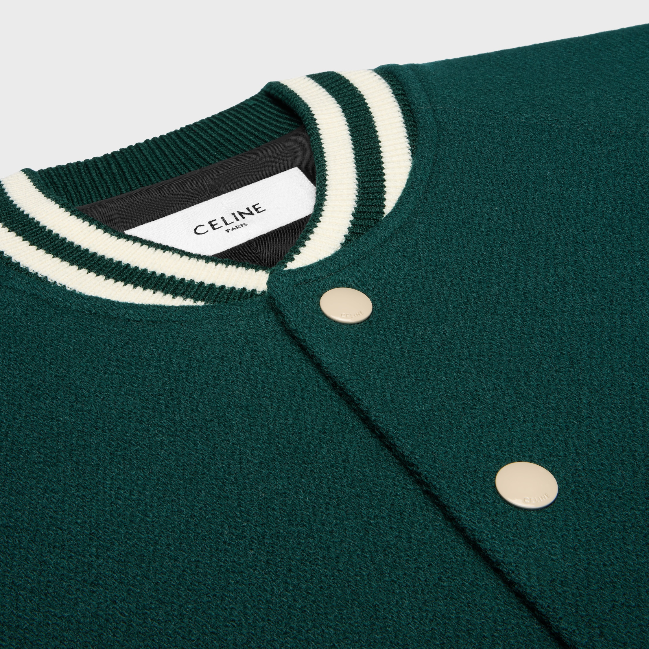 triomphe teddy jacket in textured wool - 3