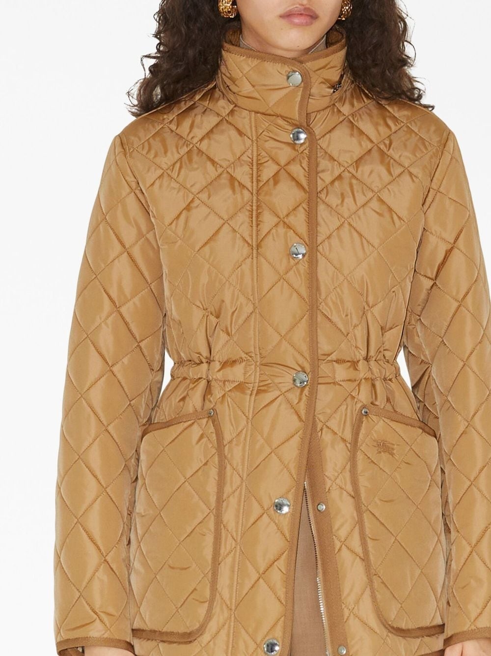 diamond-quilted hooded jacket - 5