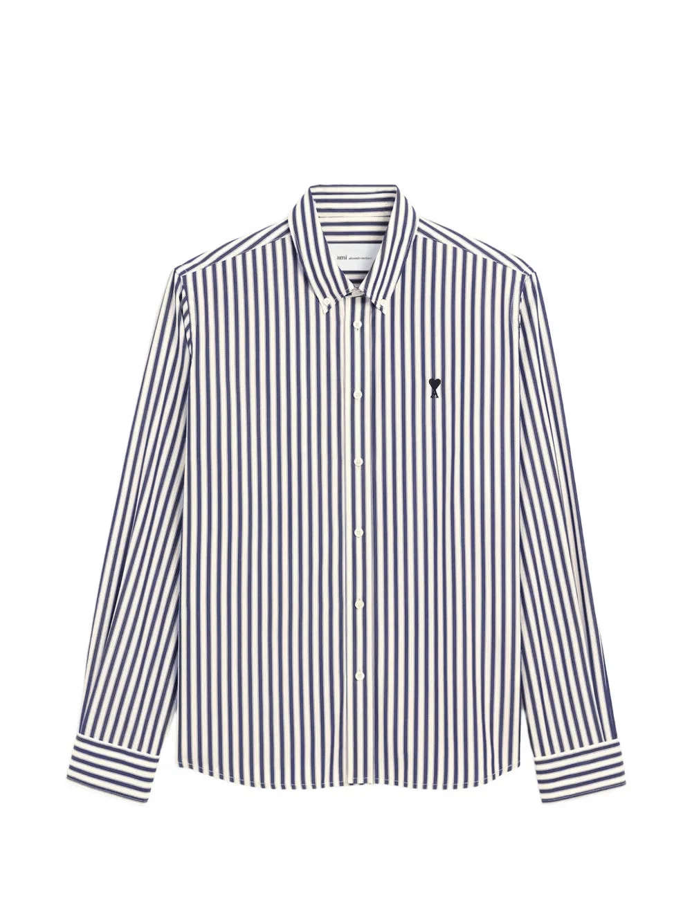 STRIPED COTTON SHIRT WITH AMI DE COEUR - 1