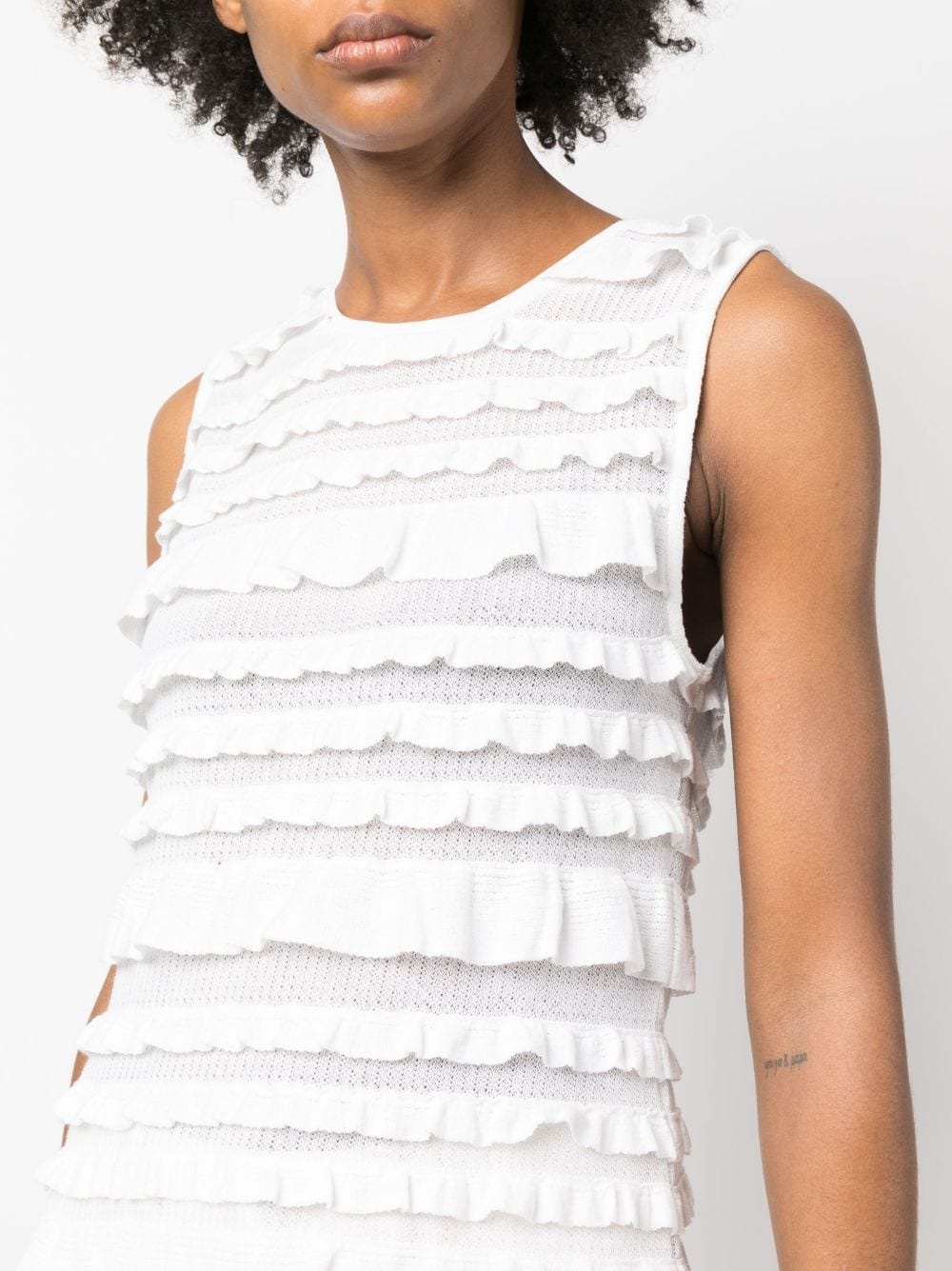 flounce ruffle sleeveless top - 5