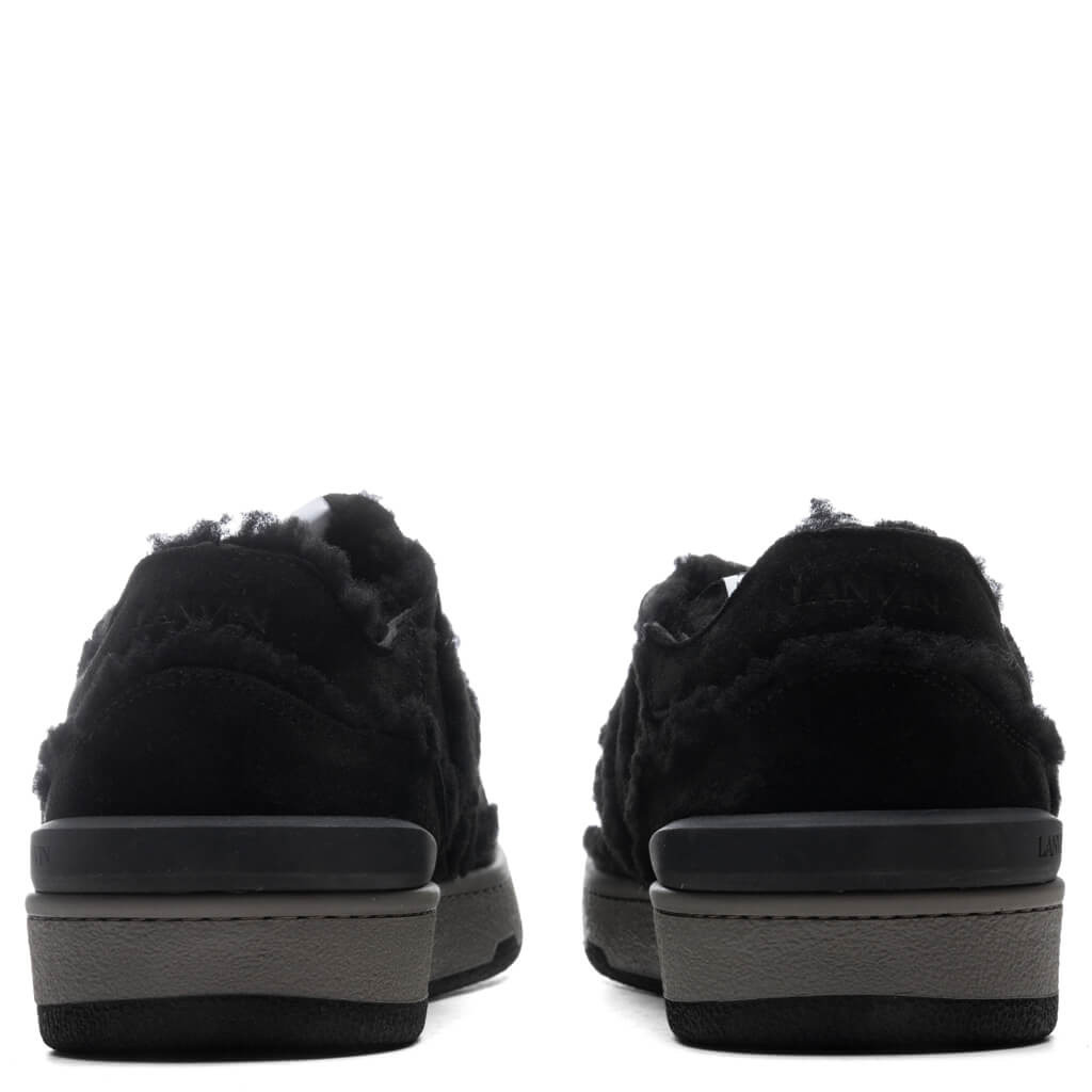 LANVIN CLAY LOW TOP SNEAKERS - ANTHRACITE/BLACK - 4