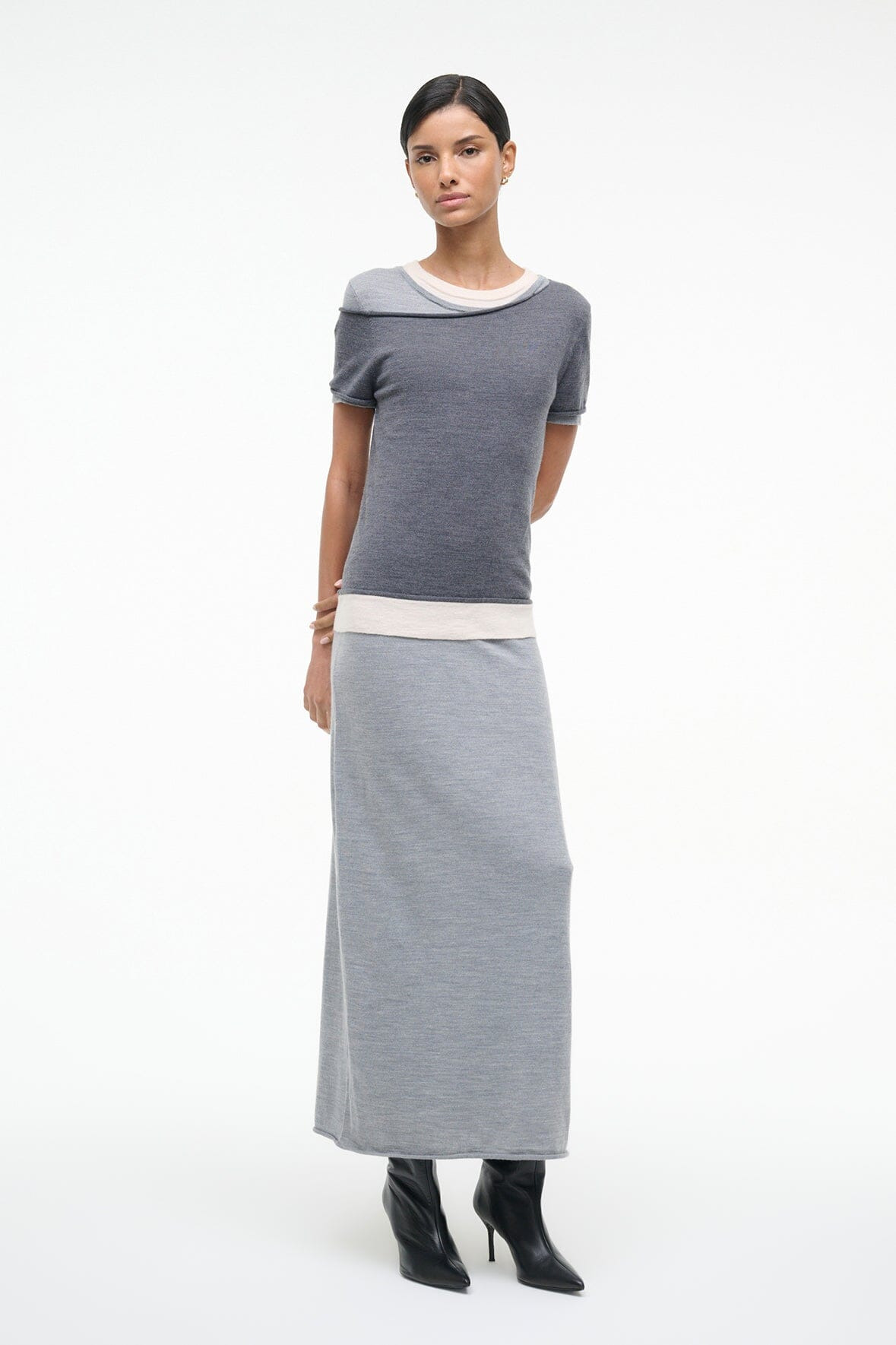 STAUD LYRIC DRESS HEATHER GREY MULTI - 5