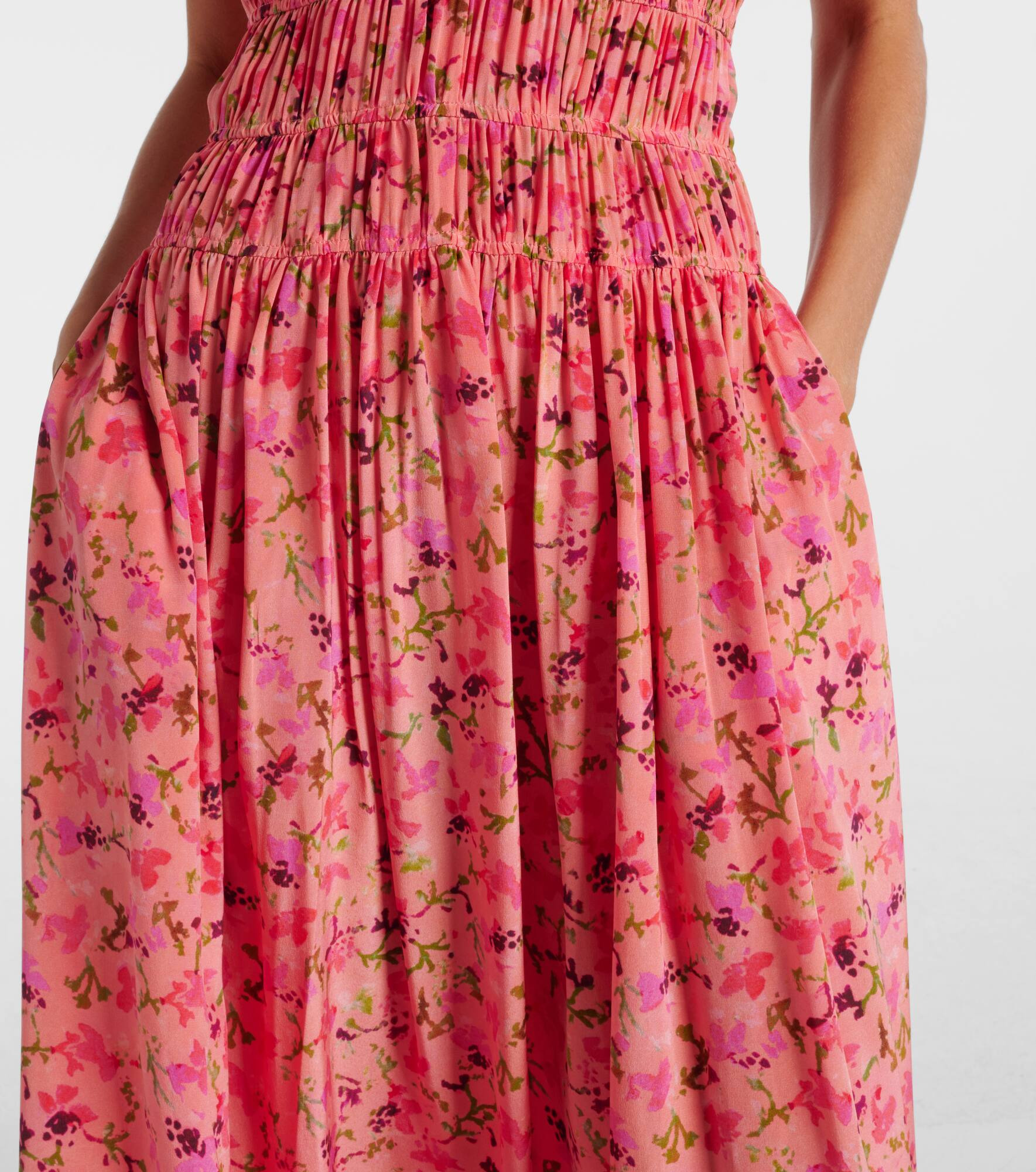 Sylvie floral silk midi dress - 5