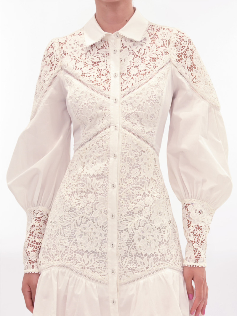 Marchesa LACE GUIPURE MINI DRESS outlook