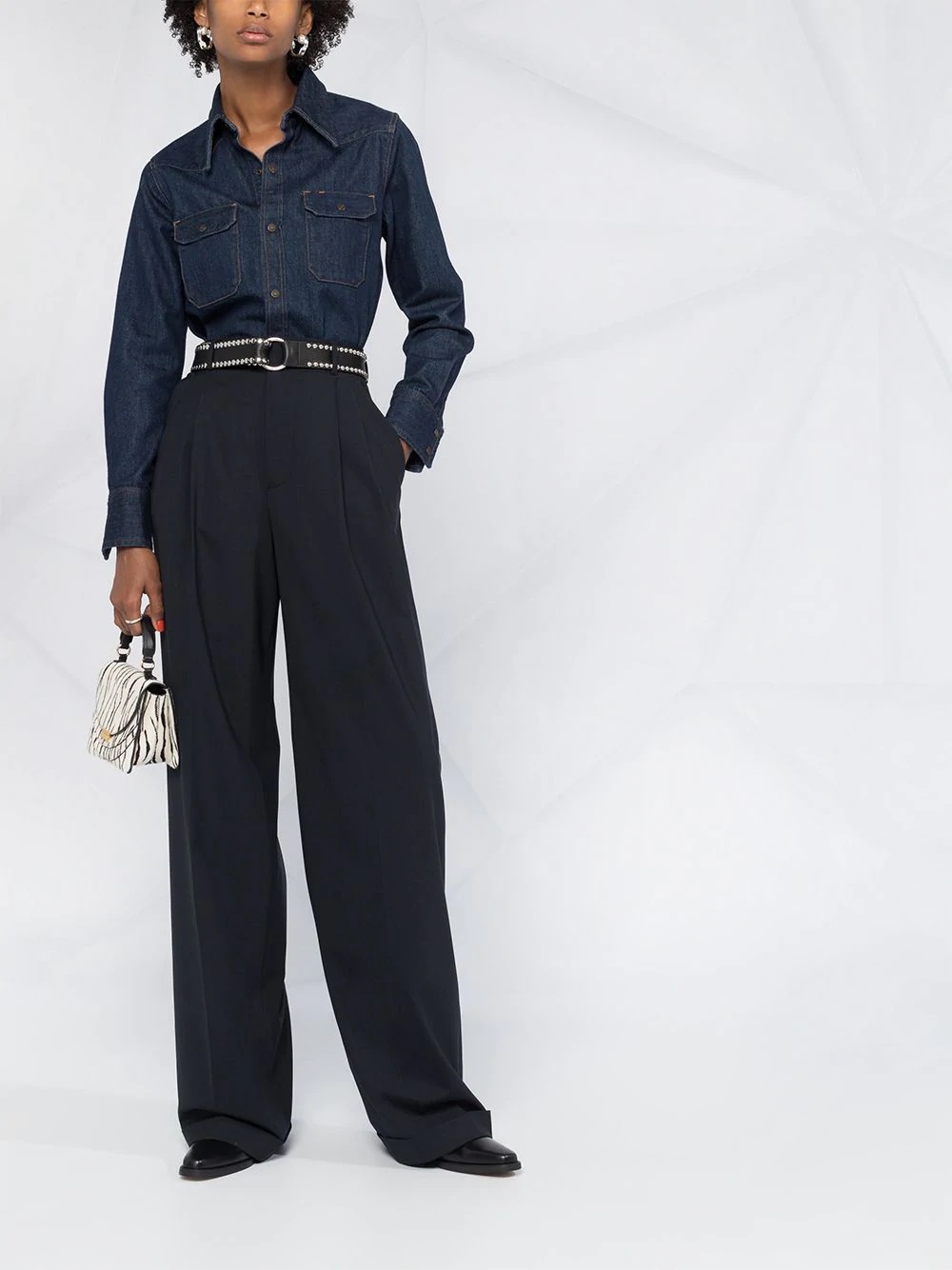 high-waisted pleated trousers - 2