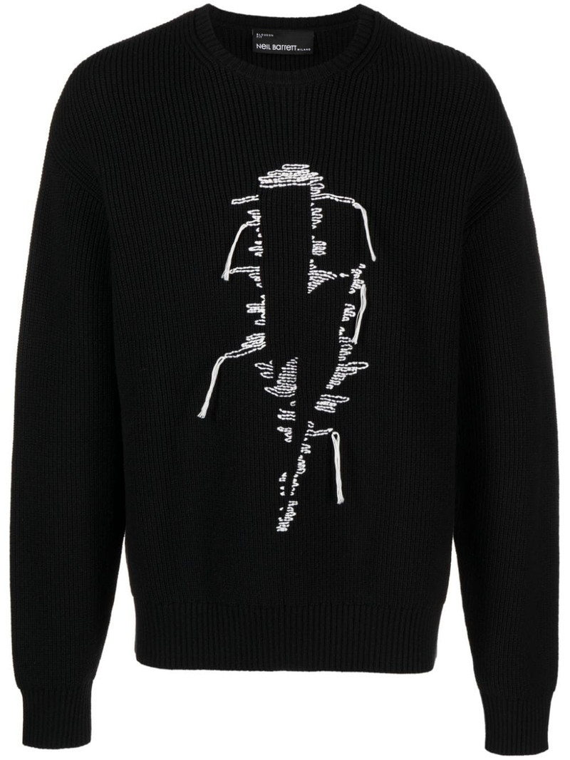bolt-motif cotton-blend jumper 1