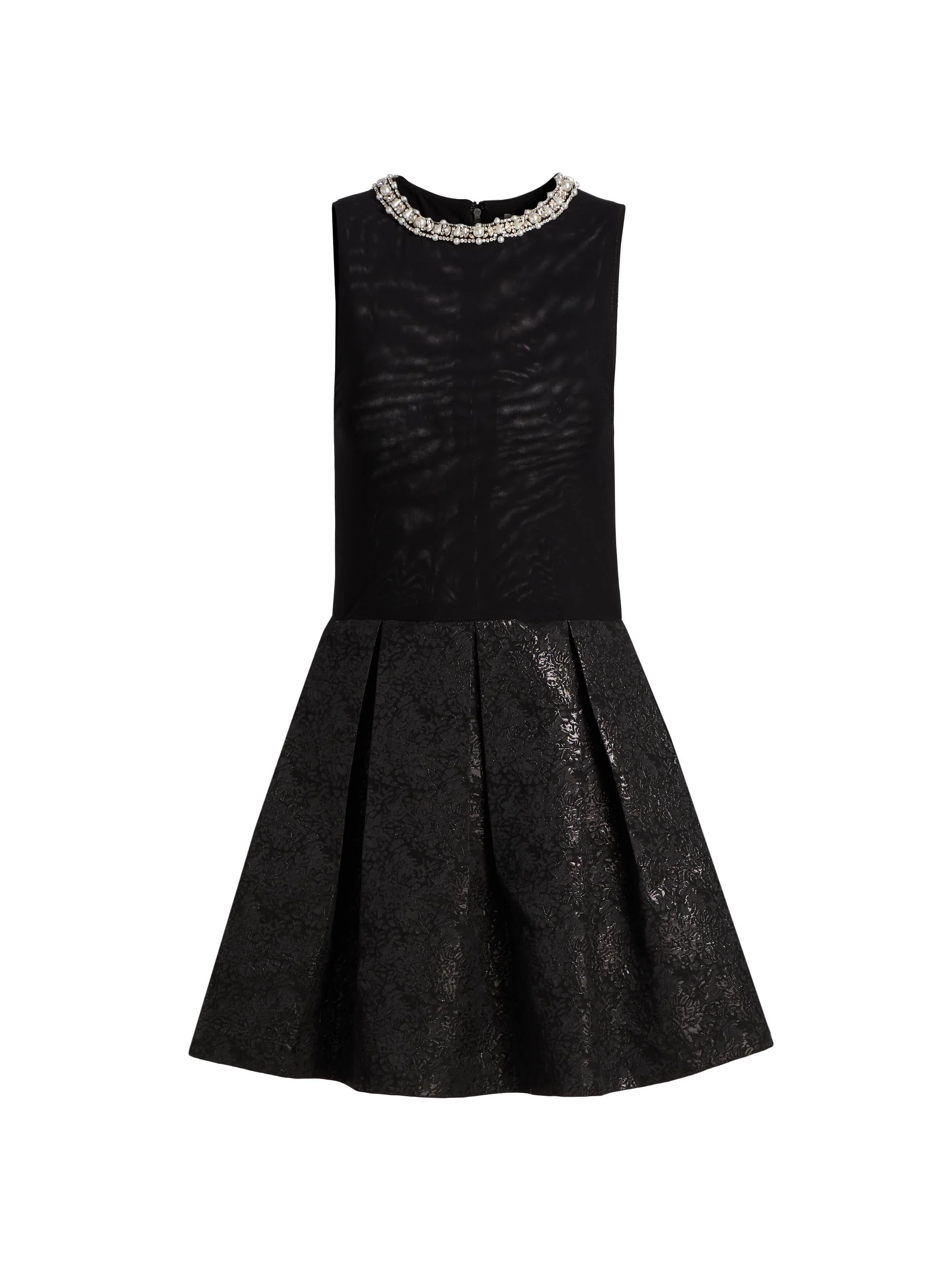 Women's Chara Embellished Mixed-Media Minidress - Black - 1