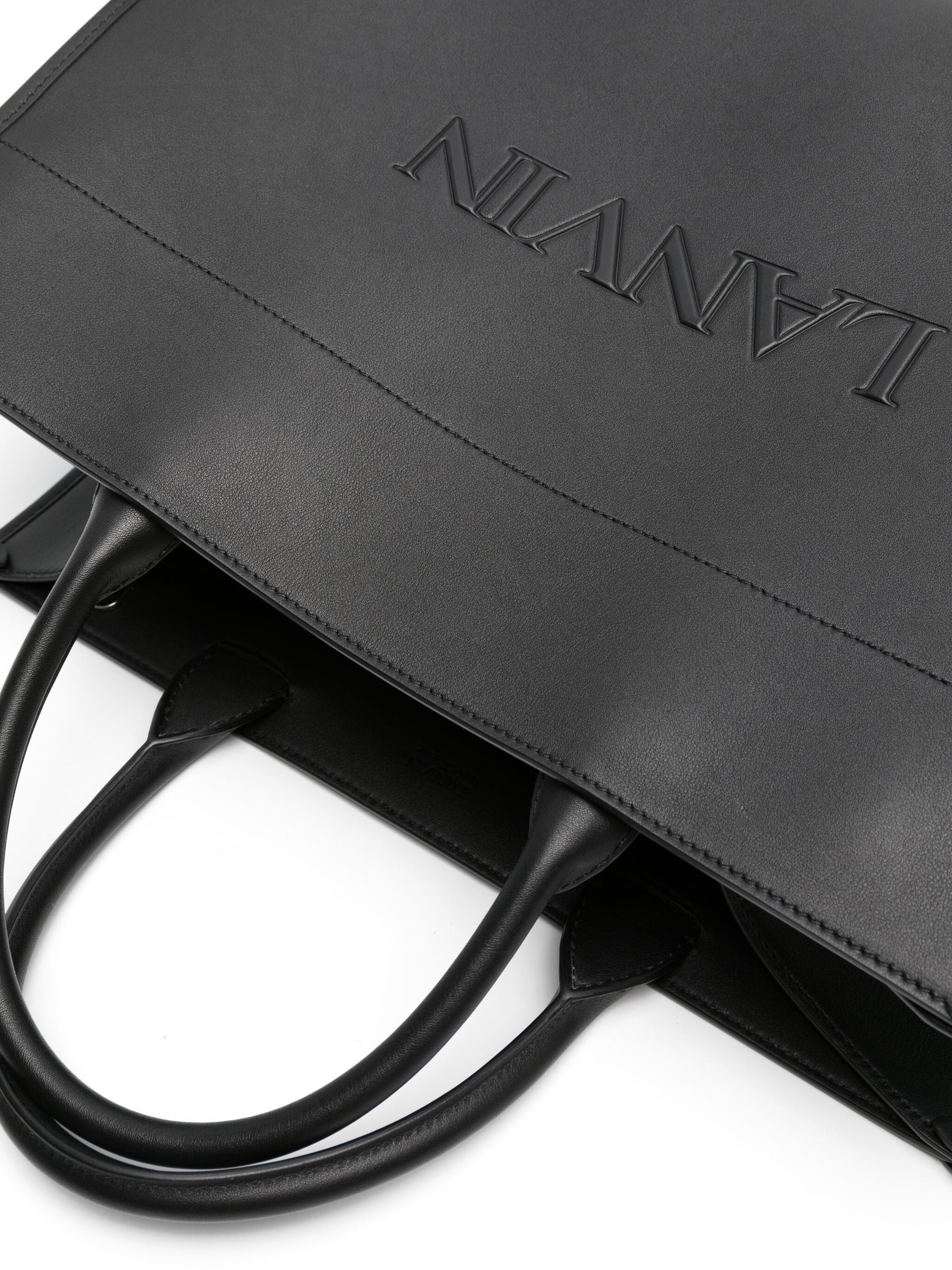 LOGO-EMBOSSED LEATHER TOTE BAG - 4