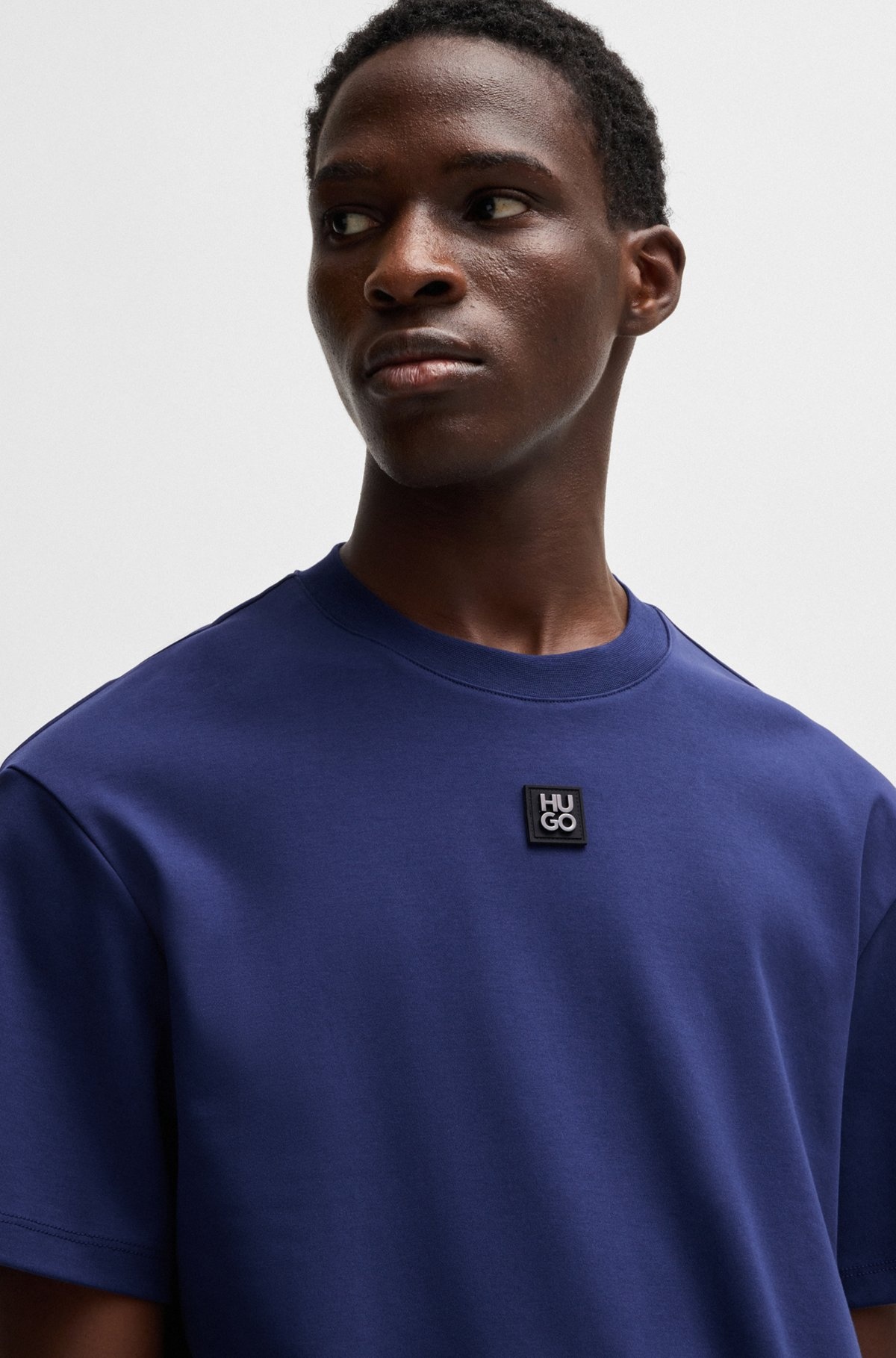 INTERLOCK-COTTON REGULAR-FIT T-SHIRT WITH STACKED LOGO - 3