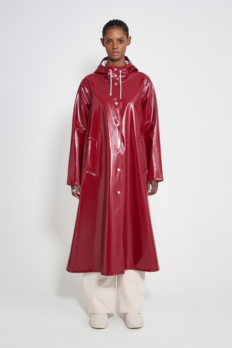 Mosebacke Long Opal Raincoat Burgundy 4