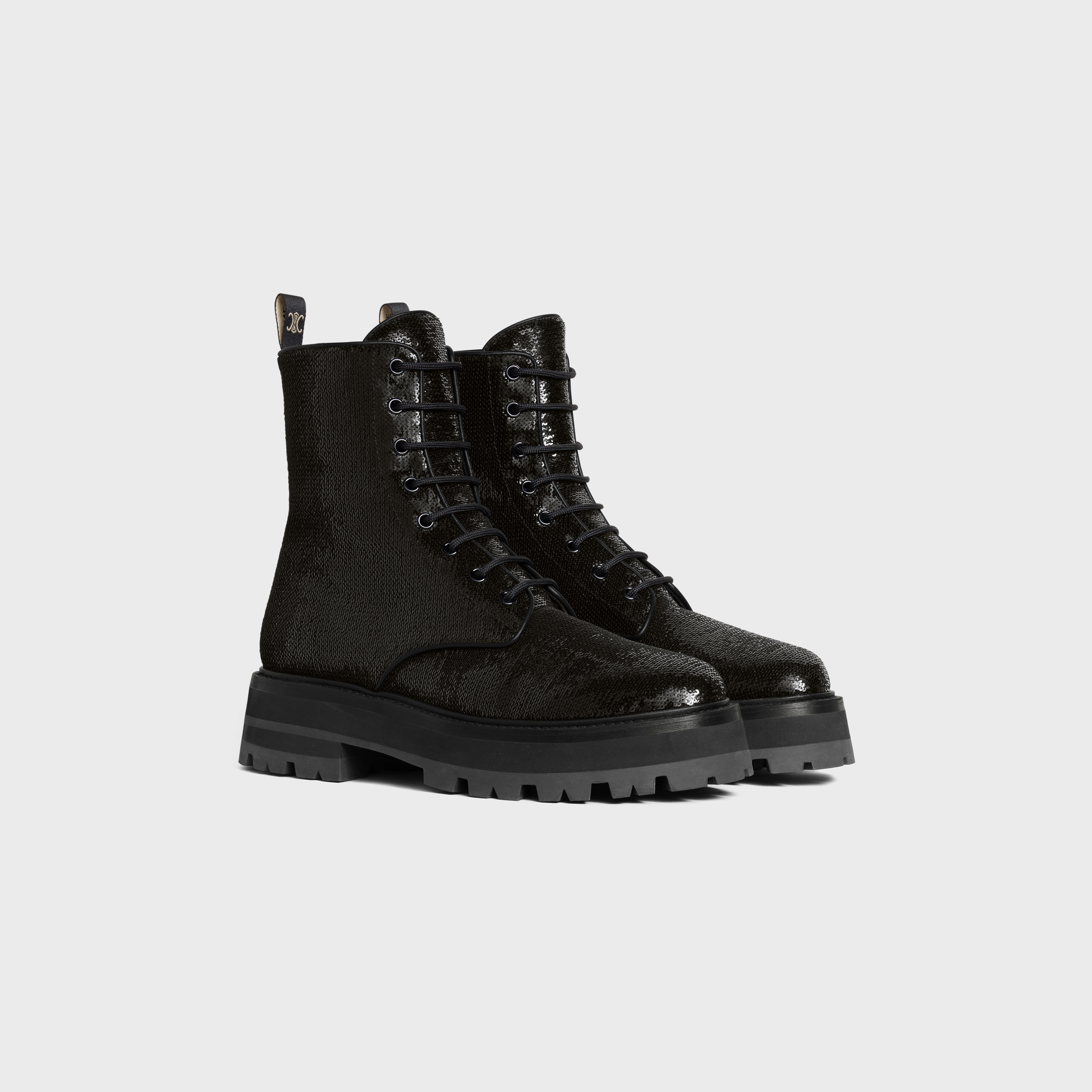 LACE-UP BOOT CELINE BULKY in SEQUINS - 2