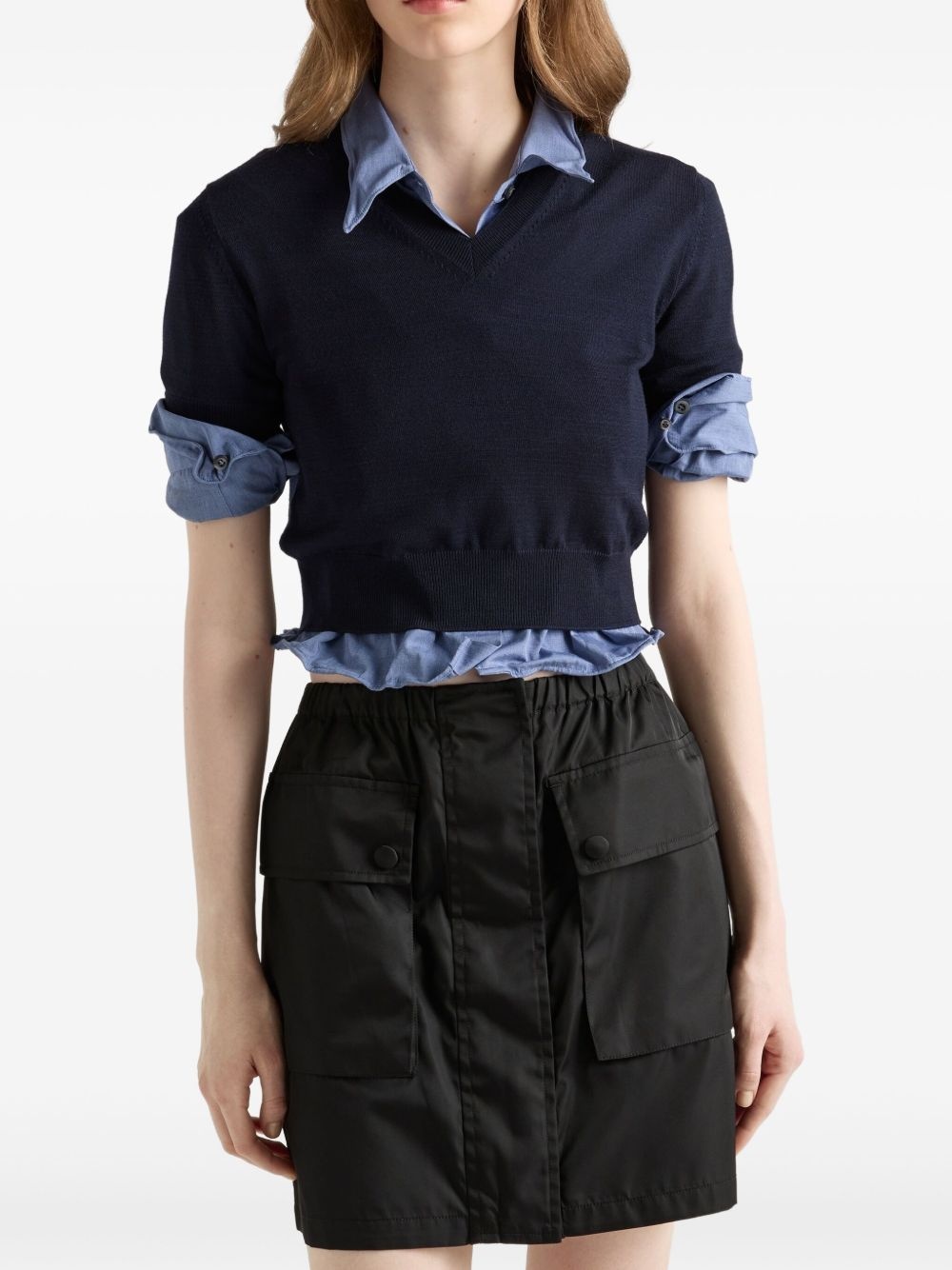 elasticated-waist mini skirt - 4
