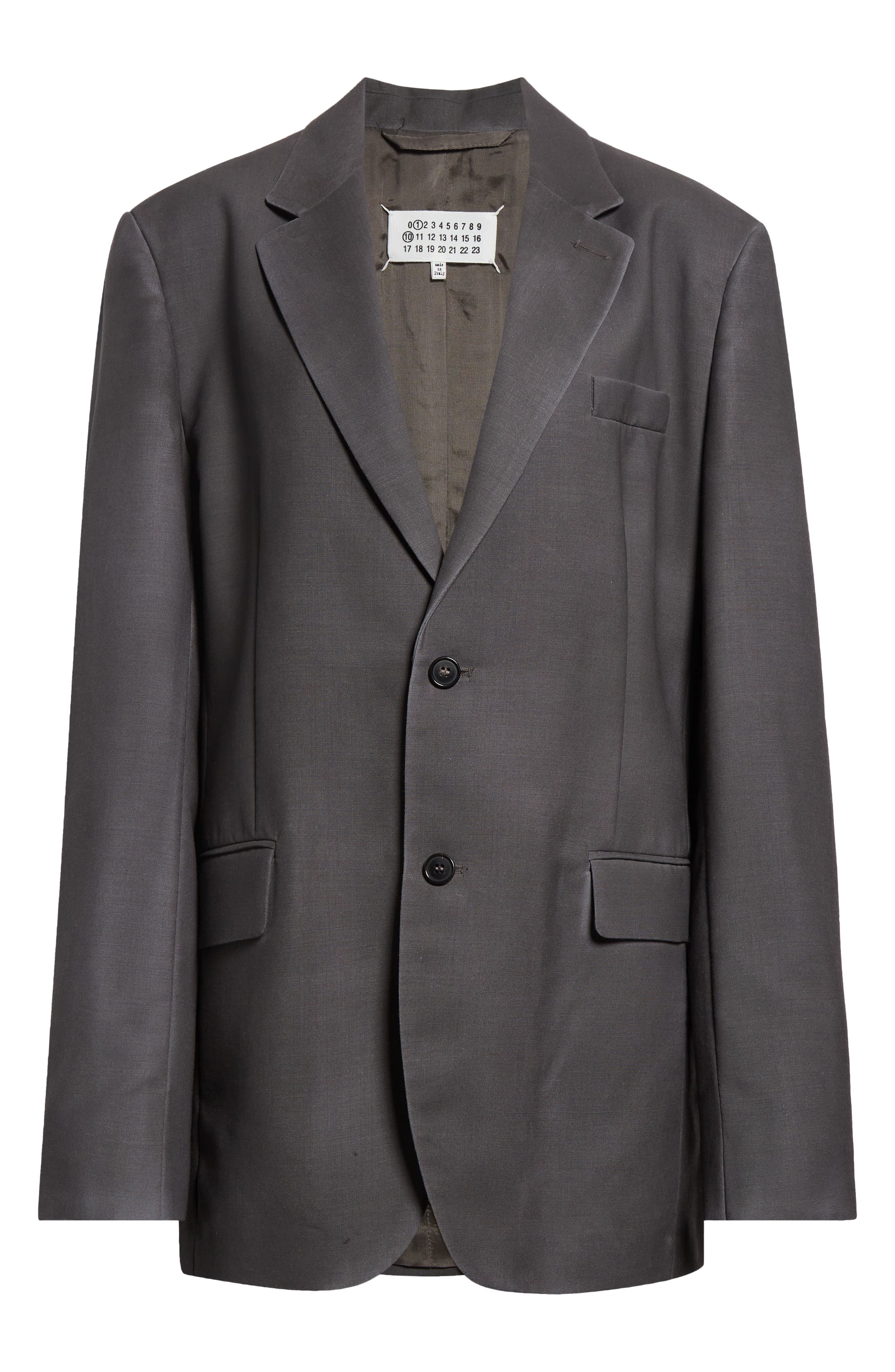 Maison Margiela Mohair & Wool Suit Jacket in Dark Taupe at Nordstrom - 7