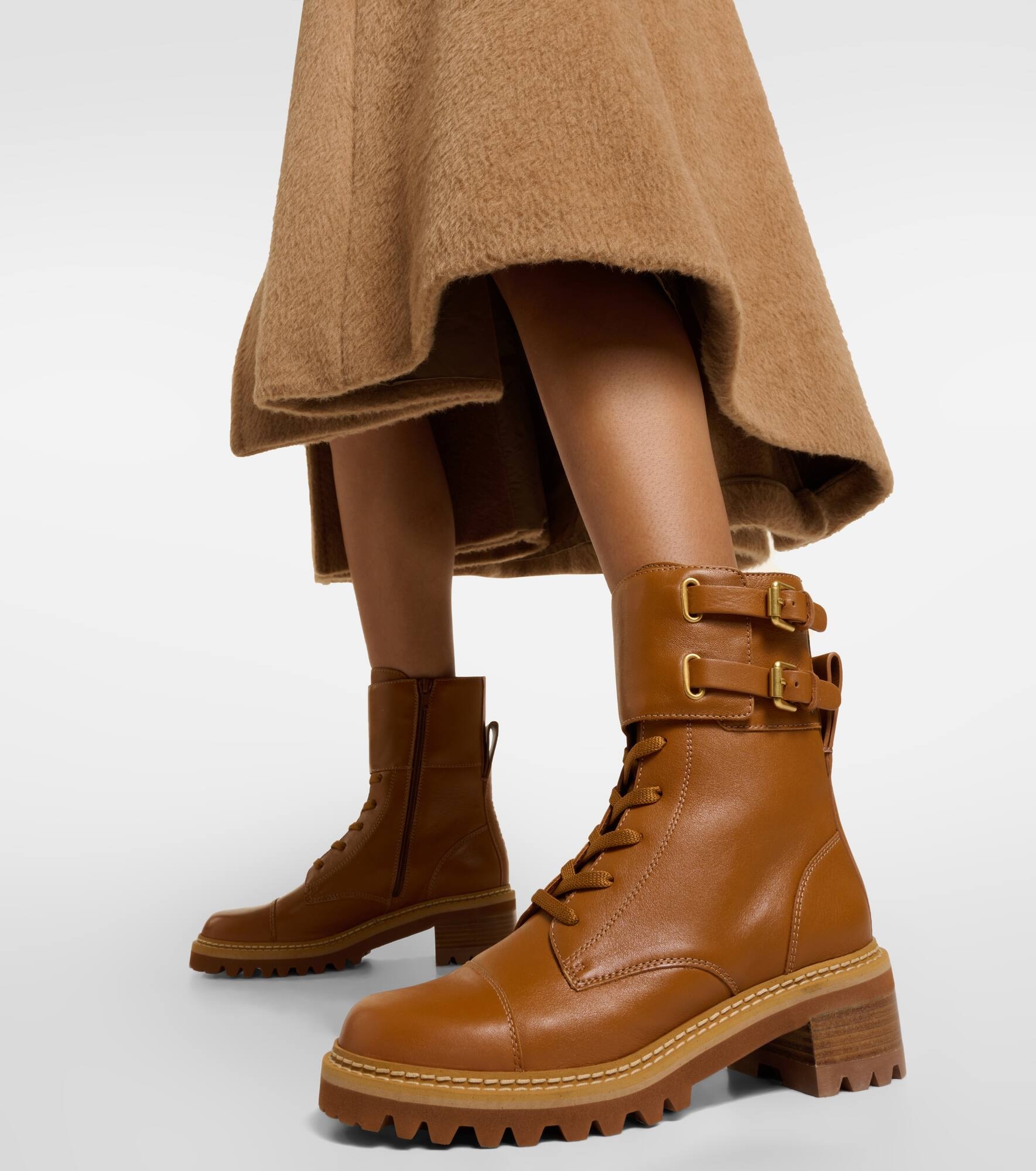 Mallory leather lace-up boots - 4