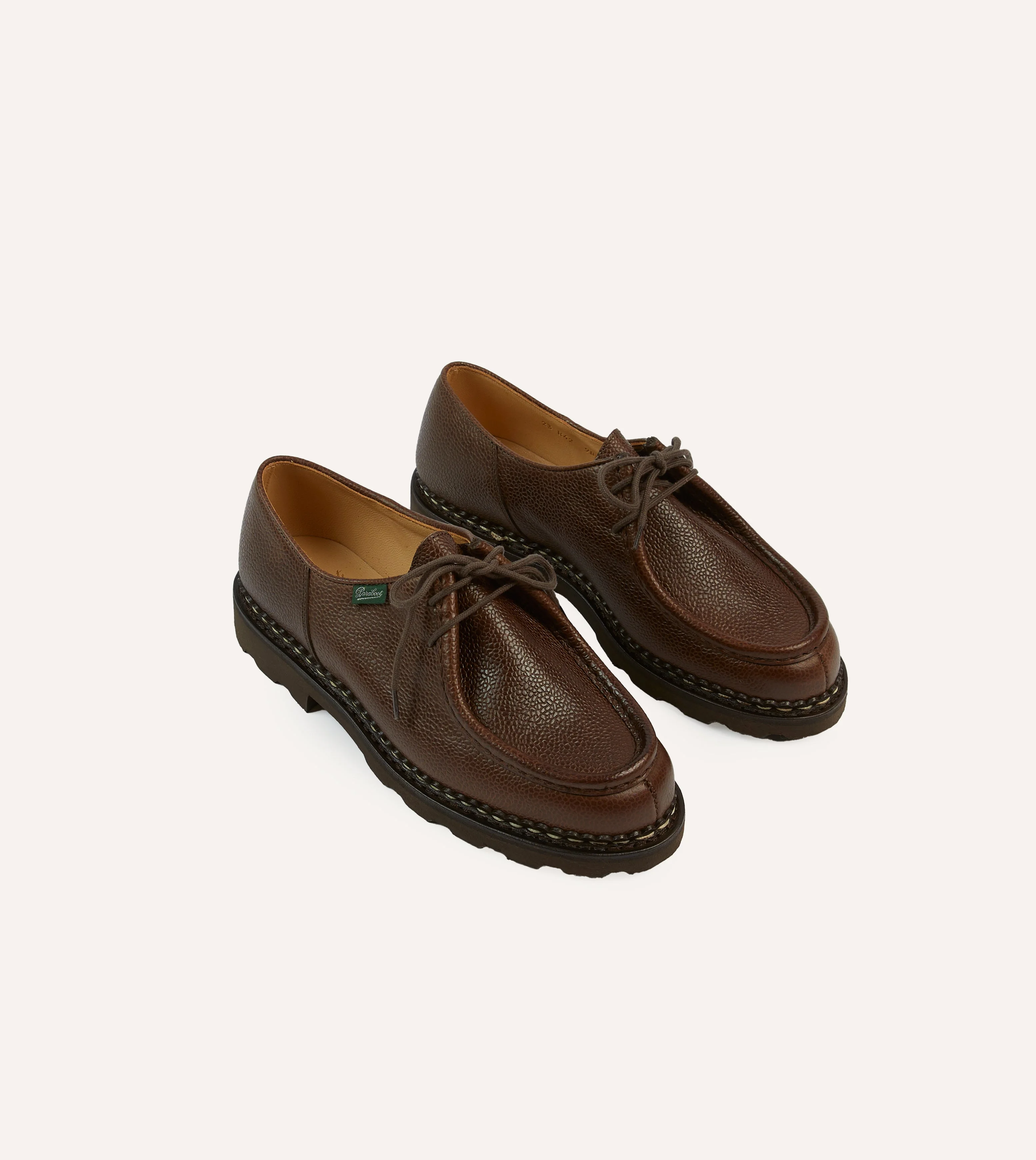 Paraboot Michael Brown Pebble Grain Leather Derby Shoe - 1