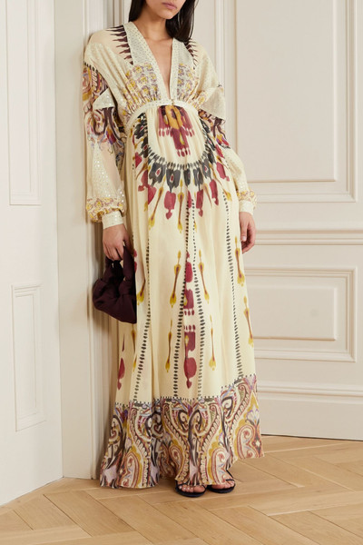 Etro Printed fil coupé silk-crepon maxi dress outlook