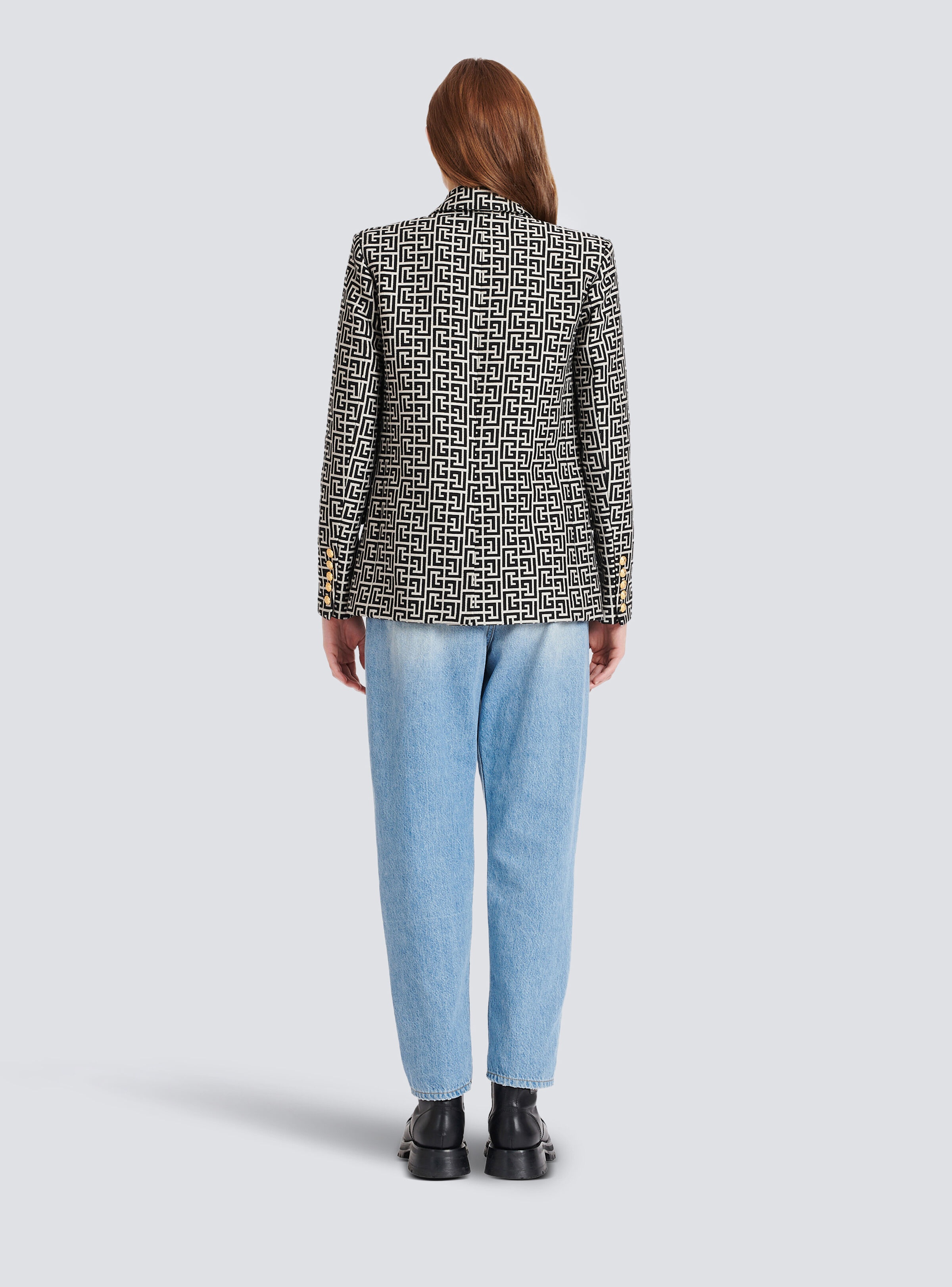 Double-buttoned jacquard jacket - 4