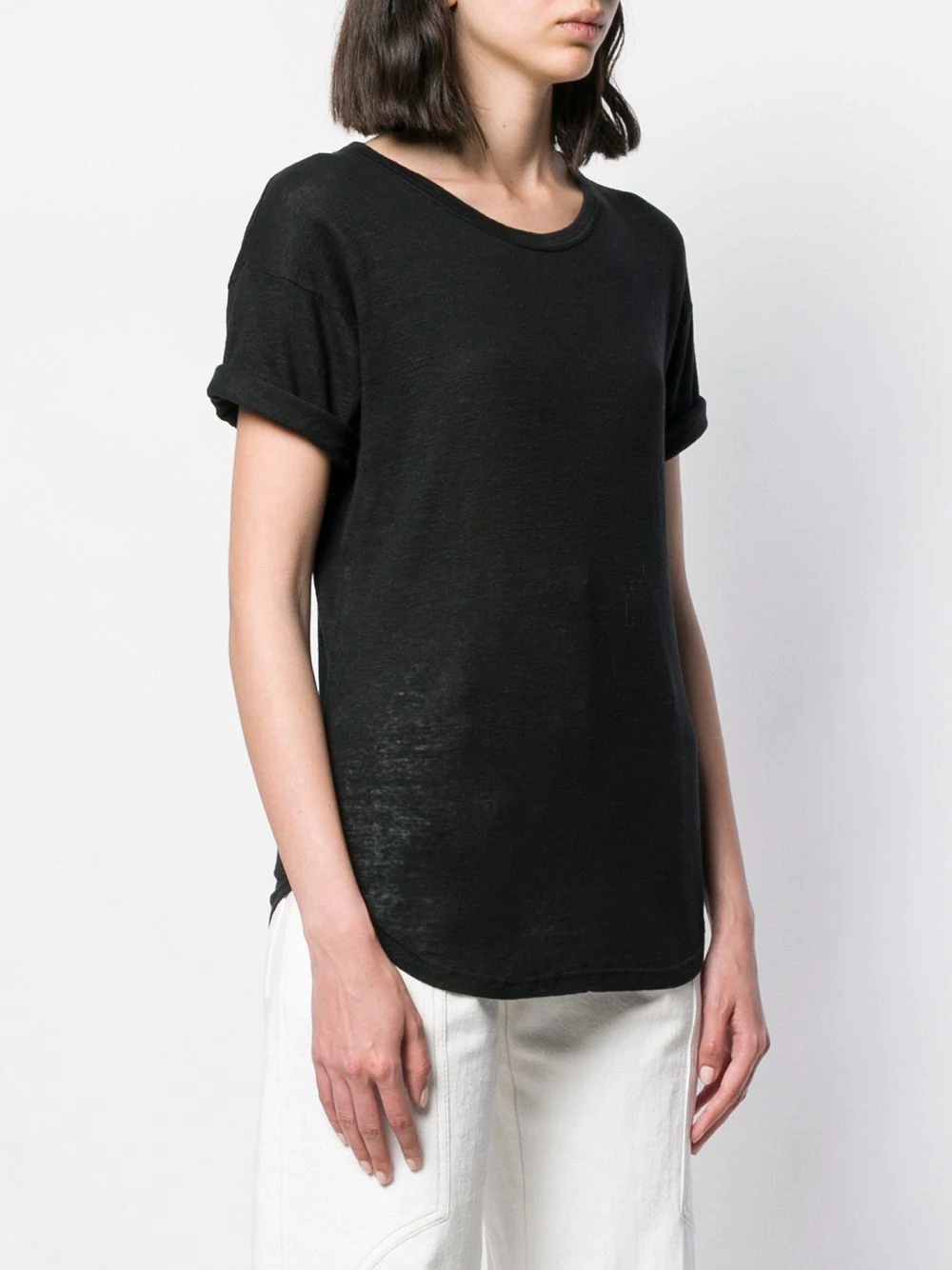 slim-fit linen t-shirt - 3