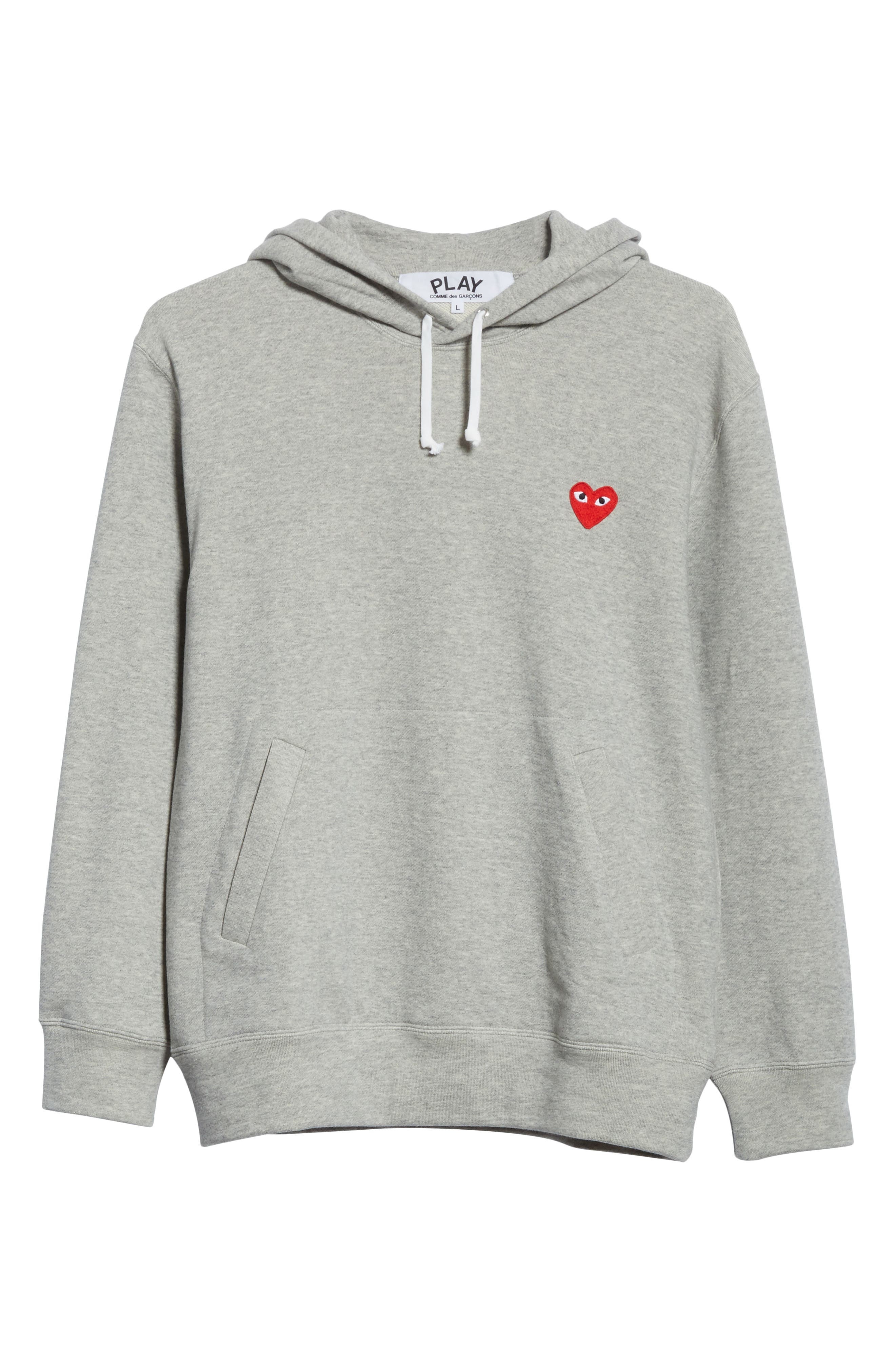 Comme des Garçons PLAY Red Heart Hoodie in Grey at Nordstrom - 5