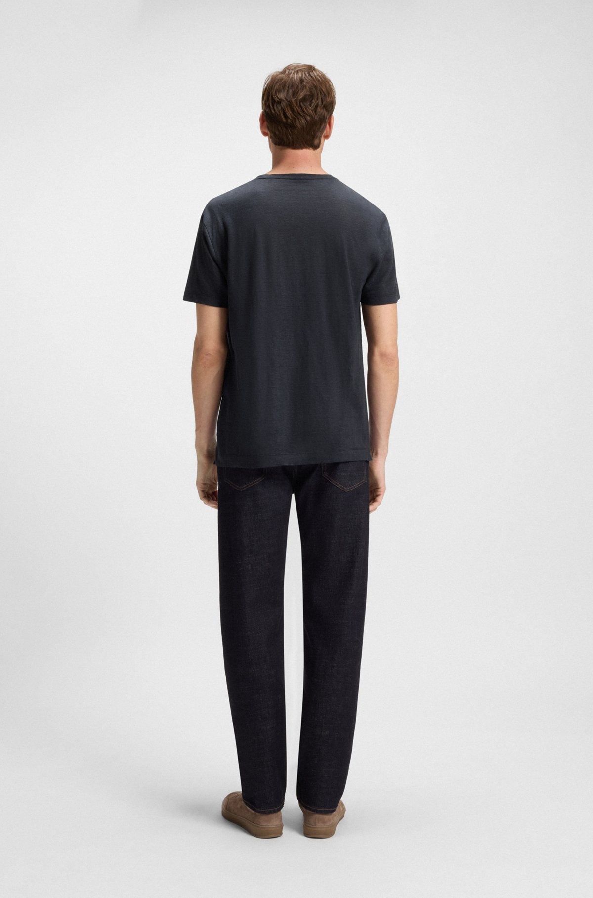 BECKHAM X BOSS T-SHIRT IN SOFT LINEN - 5