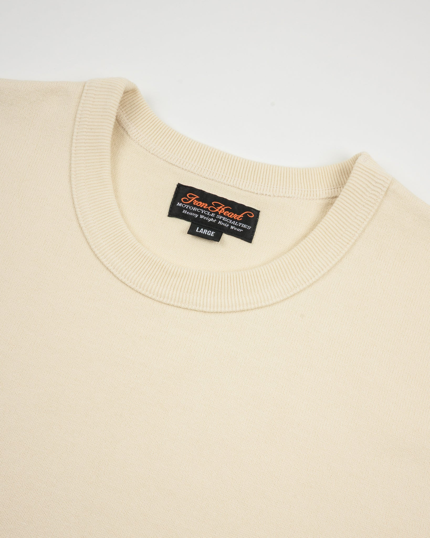 IHT-1600-CRM 11oz Cotton Knit Crew Neck T-Shirt - Cream - 6