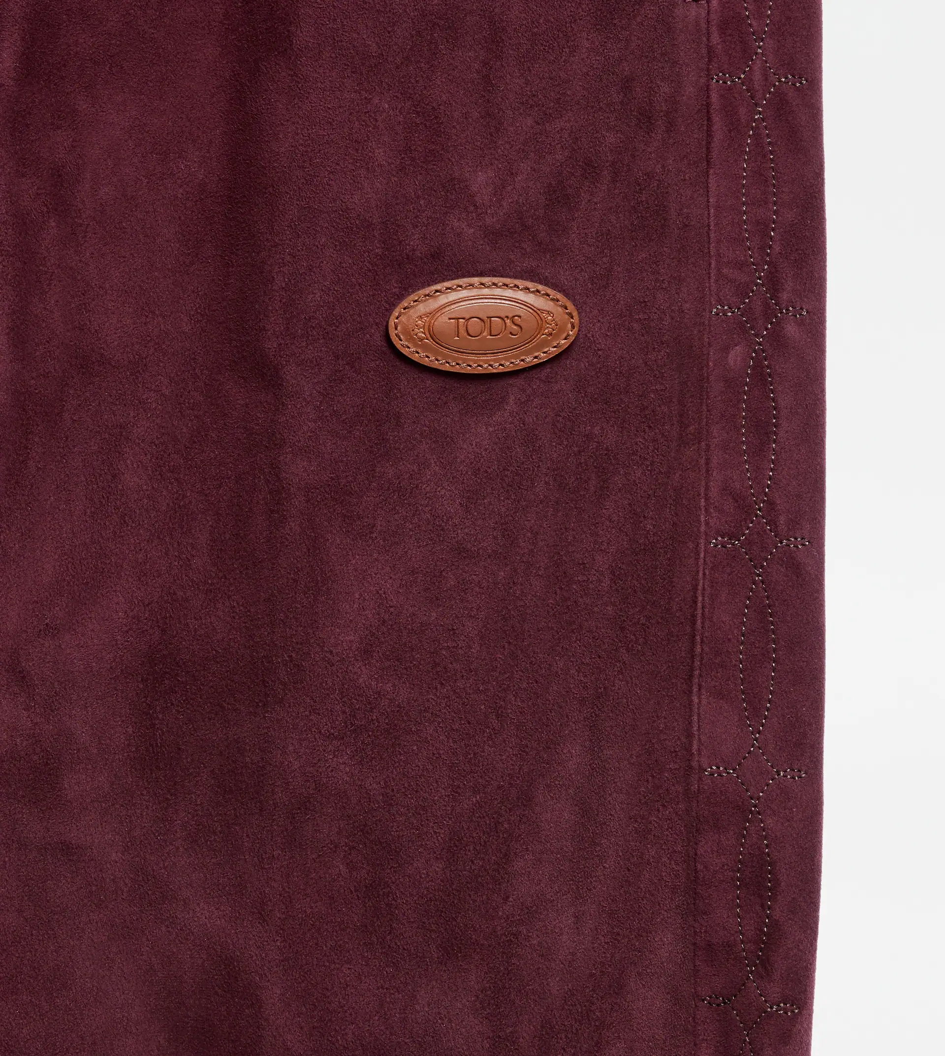 TRACKSUIT TROUSERS IN SUEDE - BURGUNDY - 3