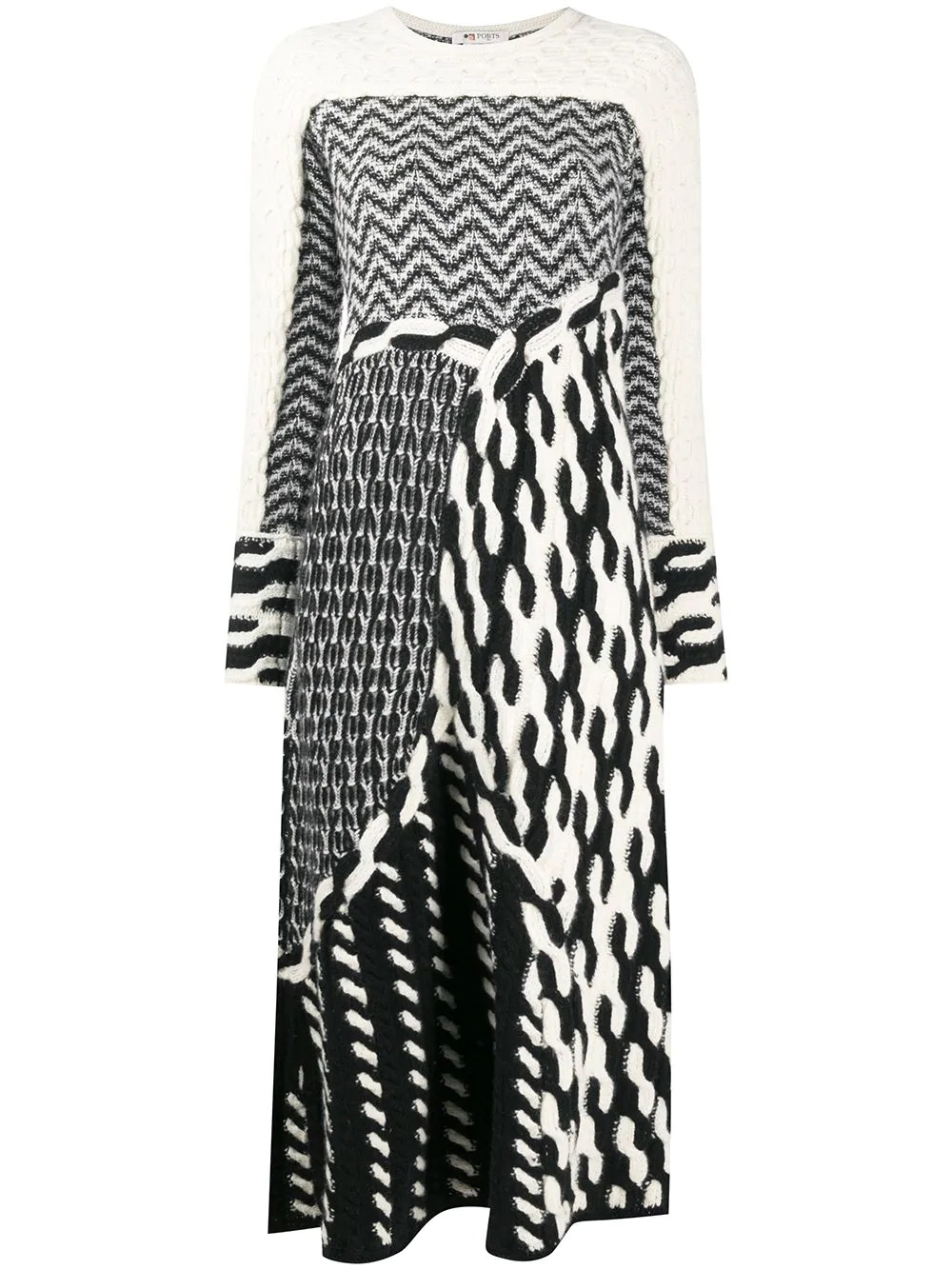 Fully Fashioned geometric cable-knit dress - 1