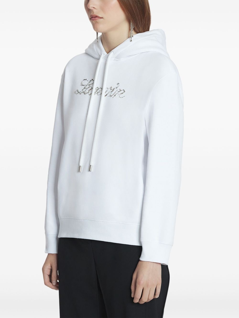 sequinned-logo hoodie - 3