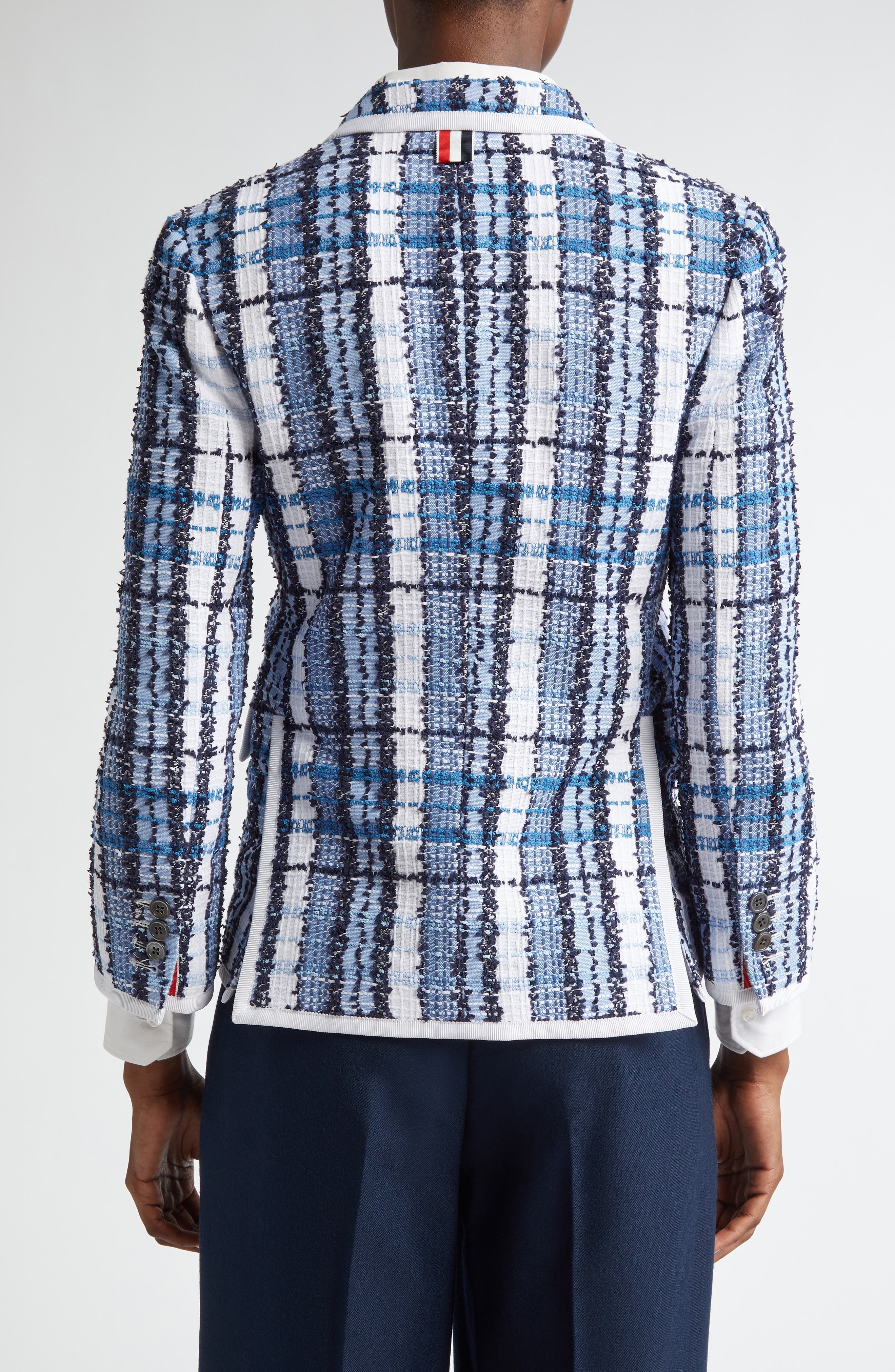 Thom Browne Classic Tweed Blazer in Dark Navy at Nordstrom - 3