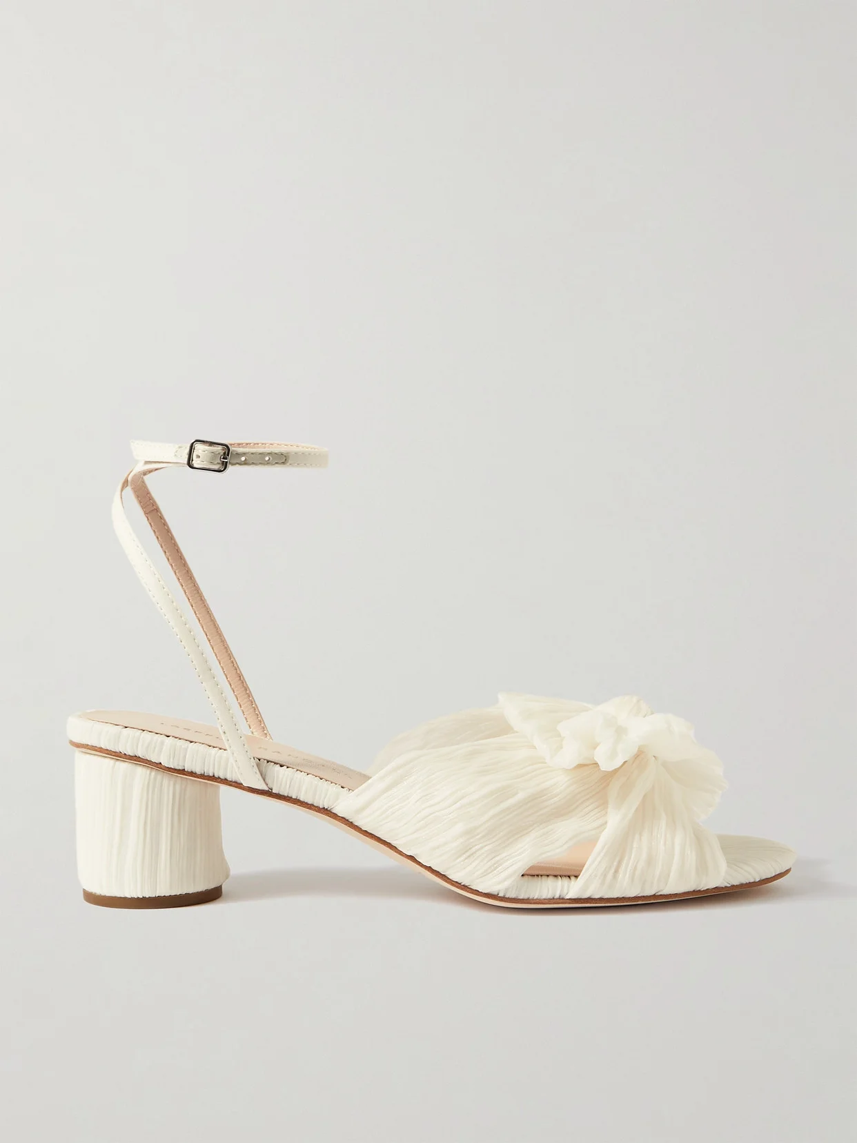Dahlia Faux Leather-trimmed Plissé-organza Sandals - 1