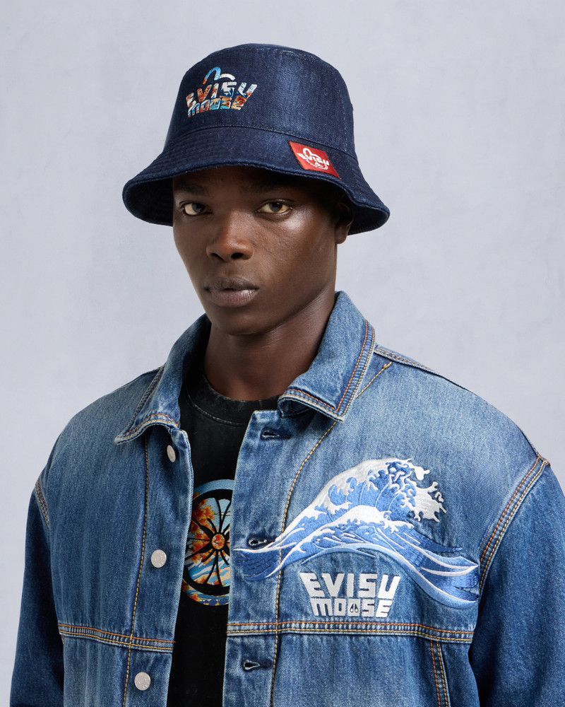 MOOSE KNUCKLES EVISU X MOOSE DENIM BUCKET HAT outlook