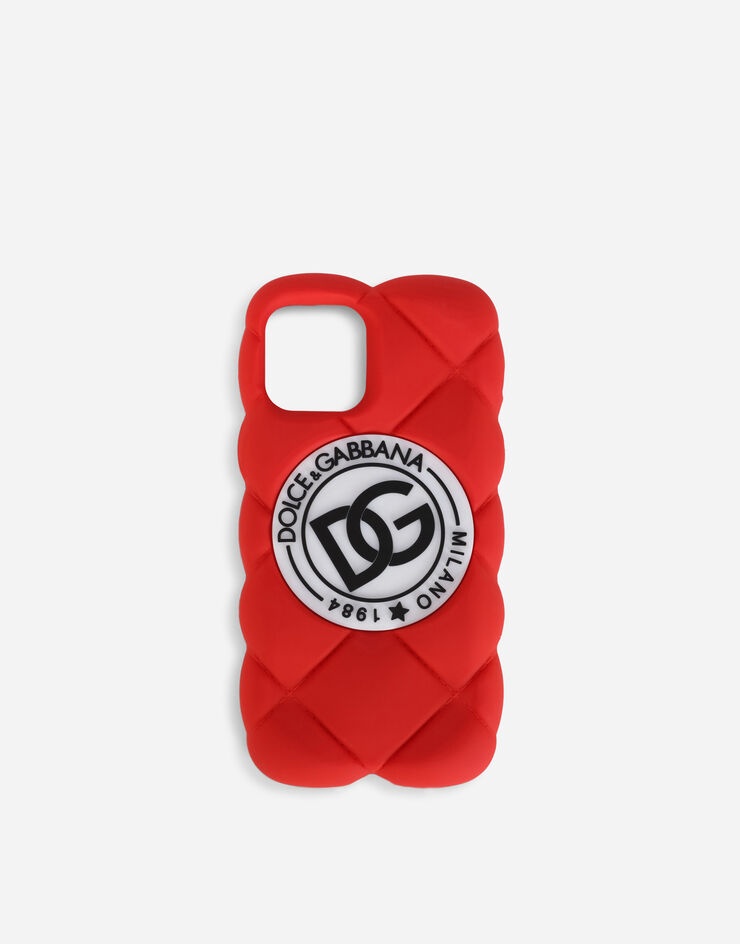 Quilted-effect rubber iPhone 12 Pro cover with DG logo - 1